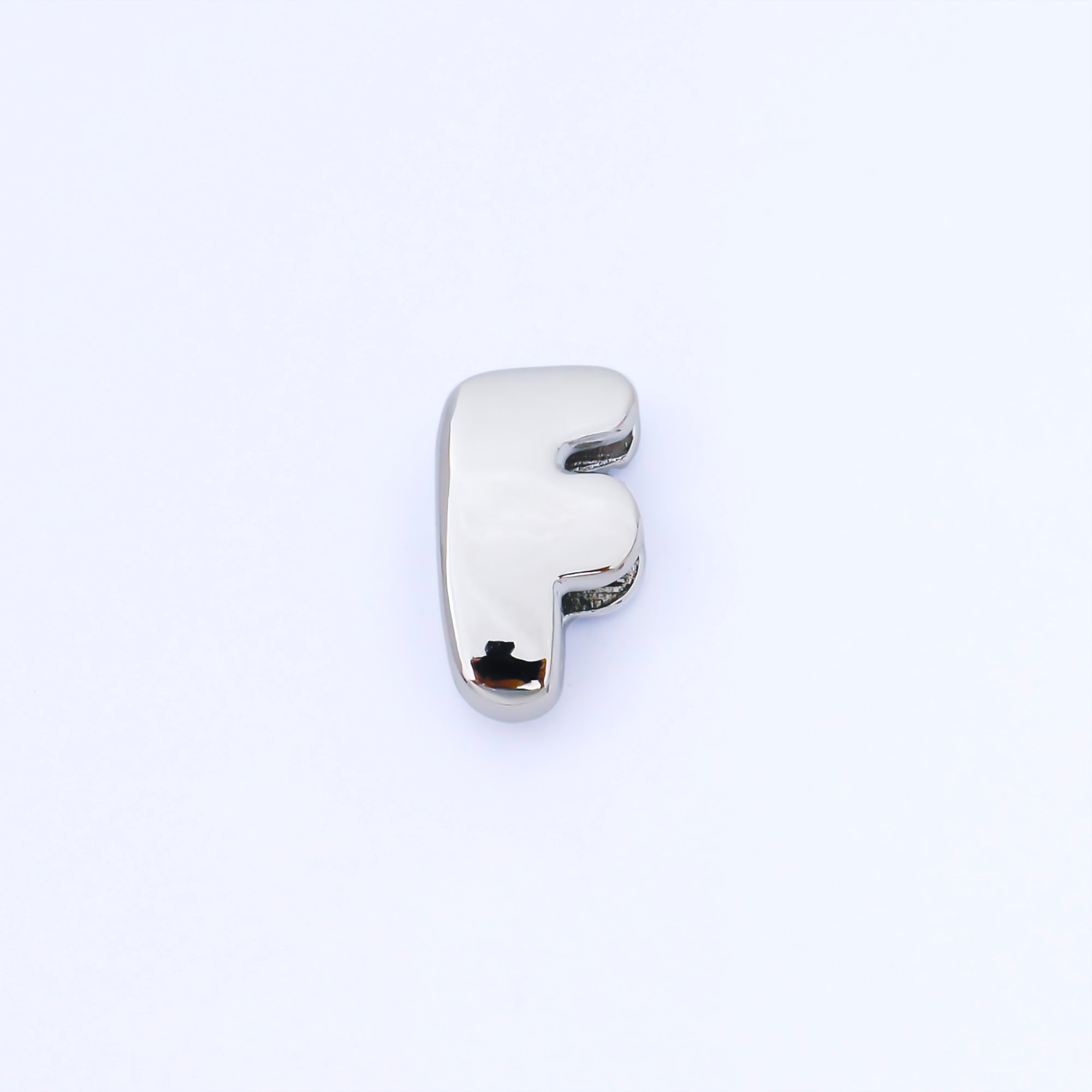 Silver 20mm Personalized Cord Chubby Bubble Initial Letter Alphabet Bead | AF118 - AF130