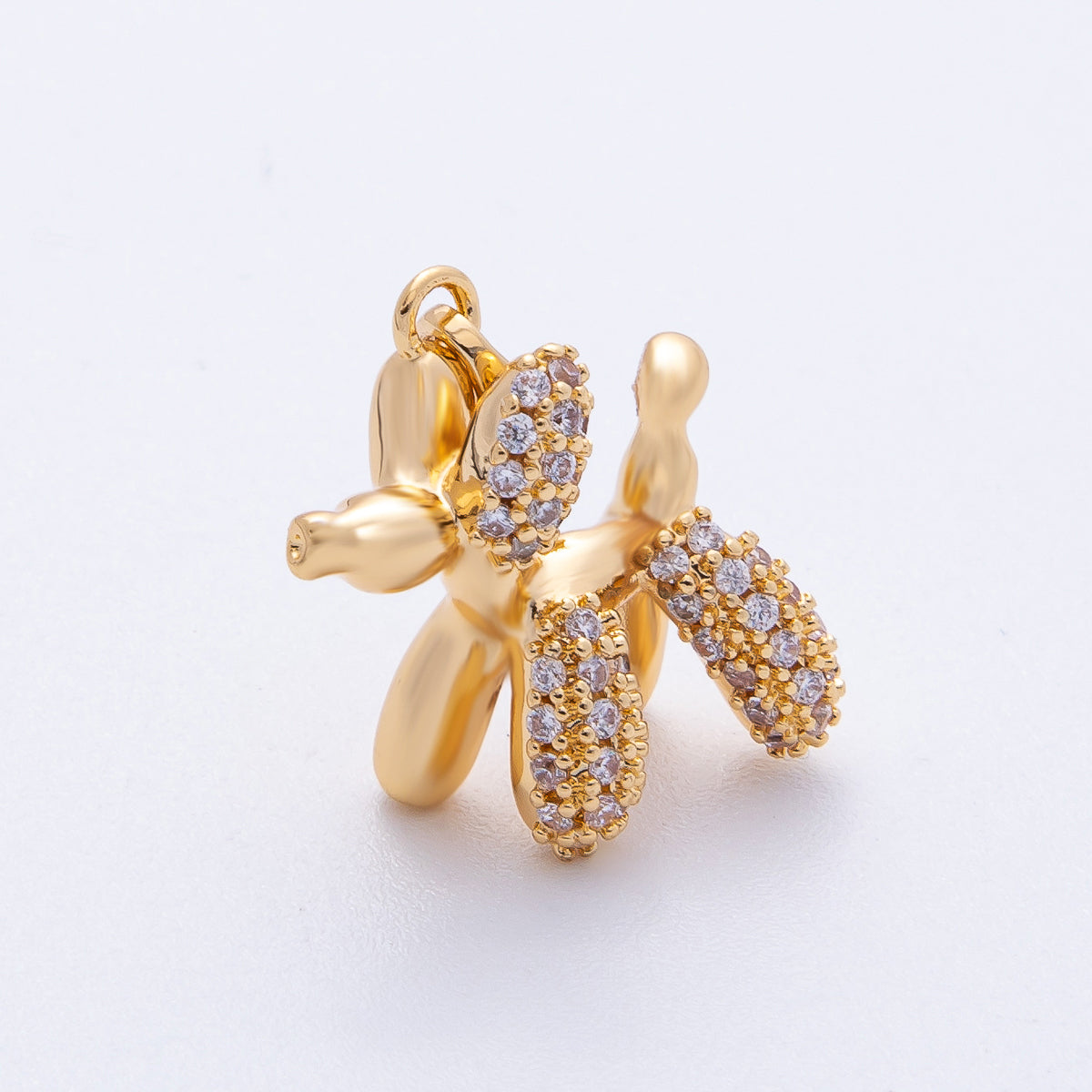 18K Gold Filled 20mm Micro Paved CZ Chubby Balloon Animal 3D Multidimensional Pendant | AF1211