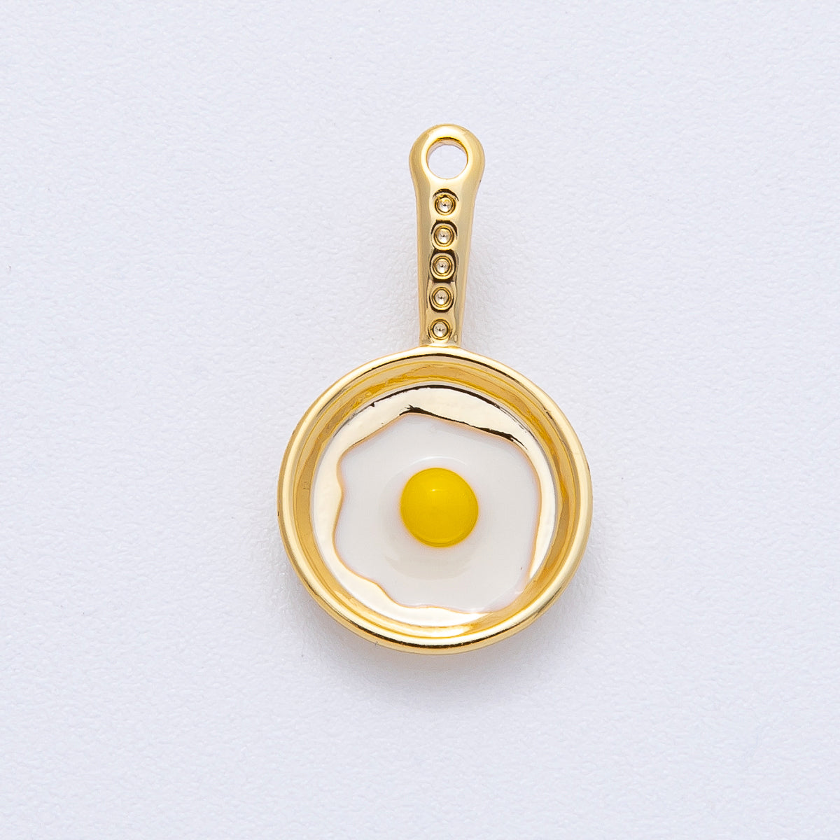 18K Gold Filled 20mm Sunny Side Egg Frying Pan Culinary Food Pendant | AF1218