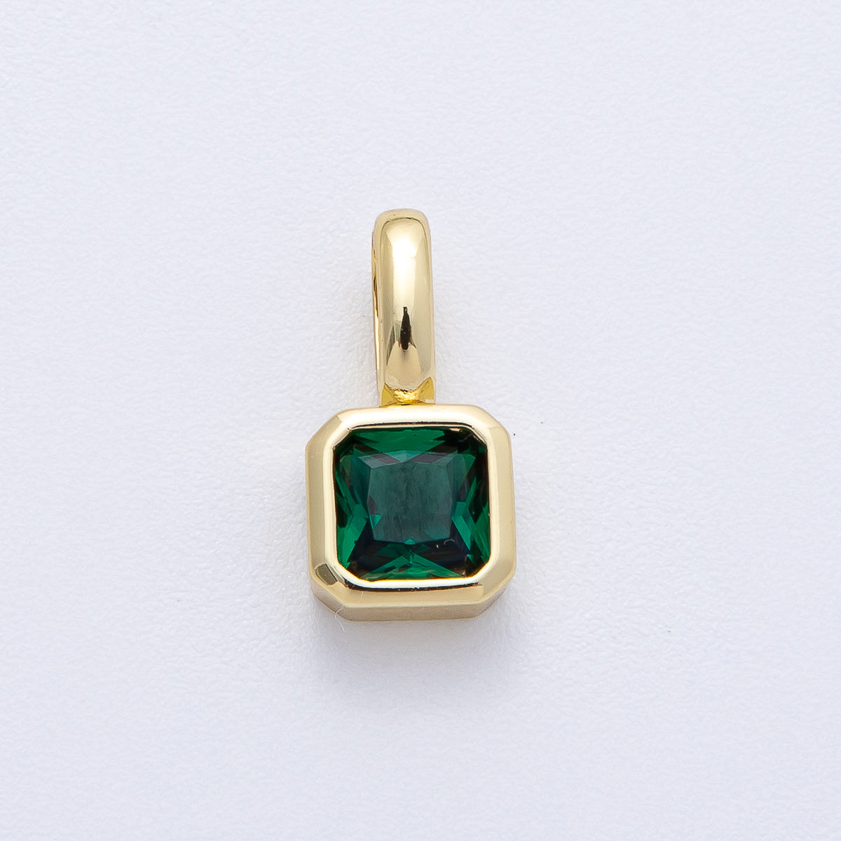 24K Gold Filled Birthstone Baguette CZ Pendant | AF1237 - AF1242
