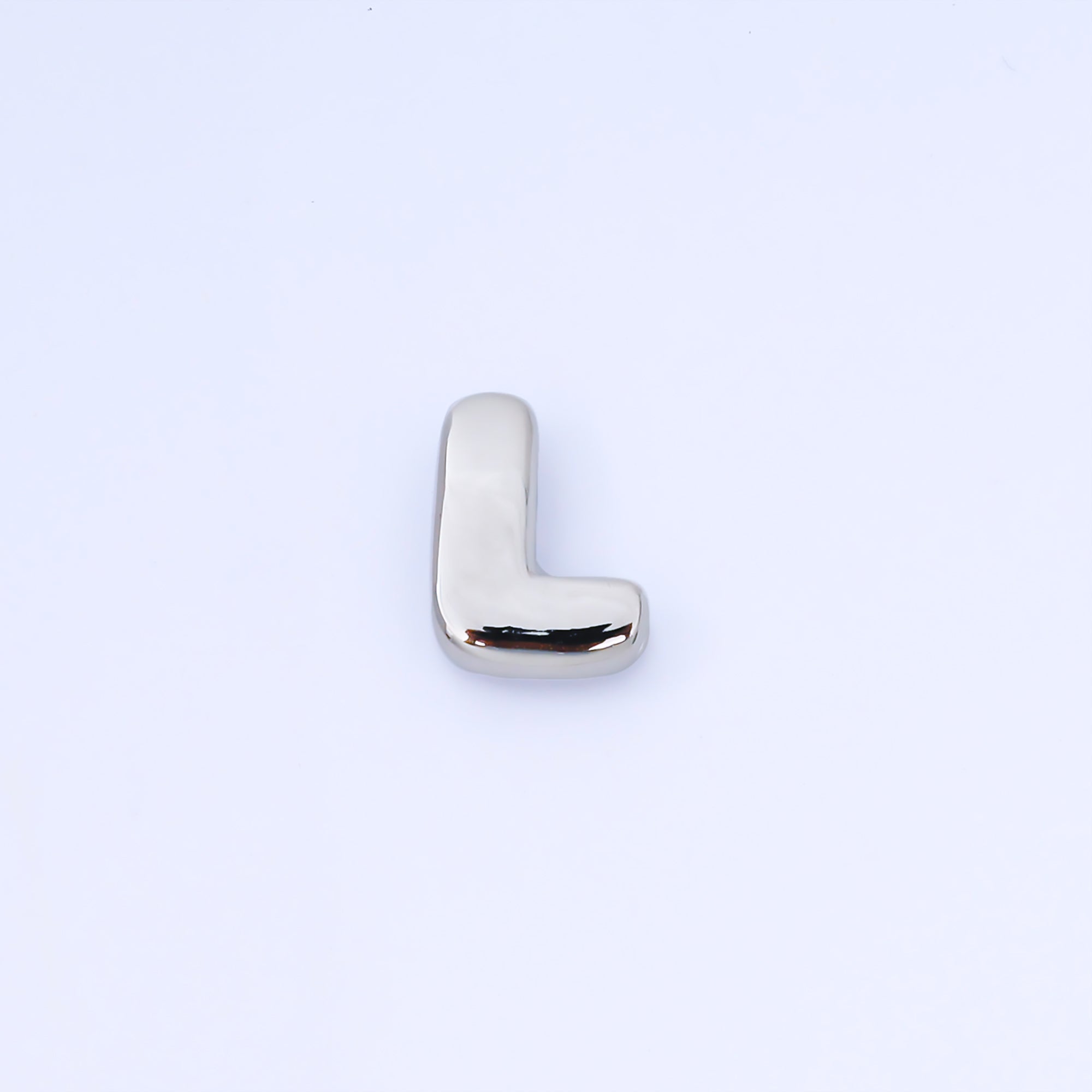 Silver 20mm Personalized Cord Chubby Bubble Initial Letter Alphabet Bead | AF118 - AF130