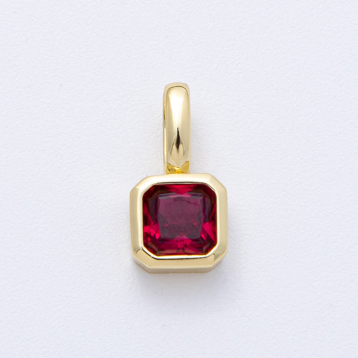 24K Gold Filled Birthstone Baguette CZ Pendant | AF1237 - AF1242