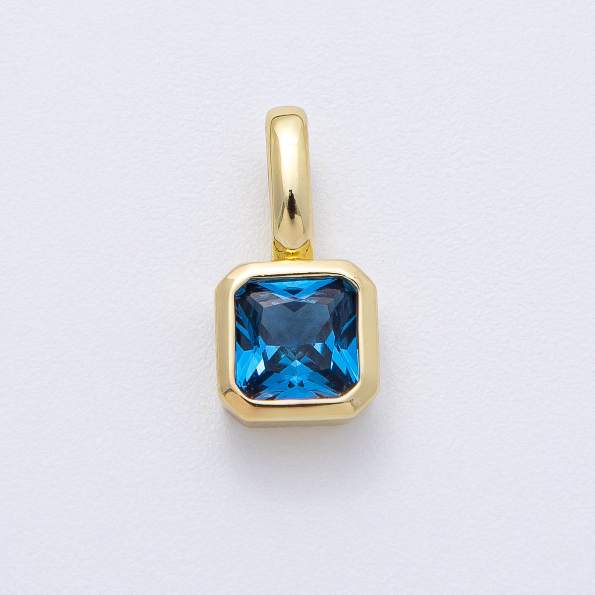 24K Gold Filled Birthstone Baguette CZ Pendant | AF1237 - AF1242