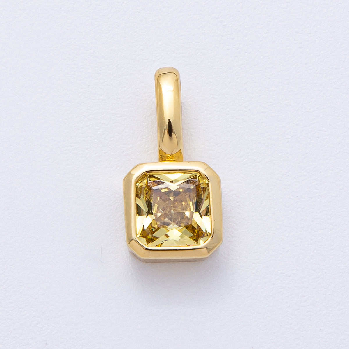 24K Gold Filled Birthstone Baguette CZ Pendant | AF1237 - AF1242