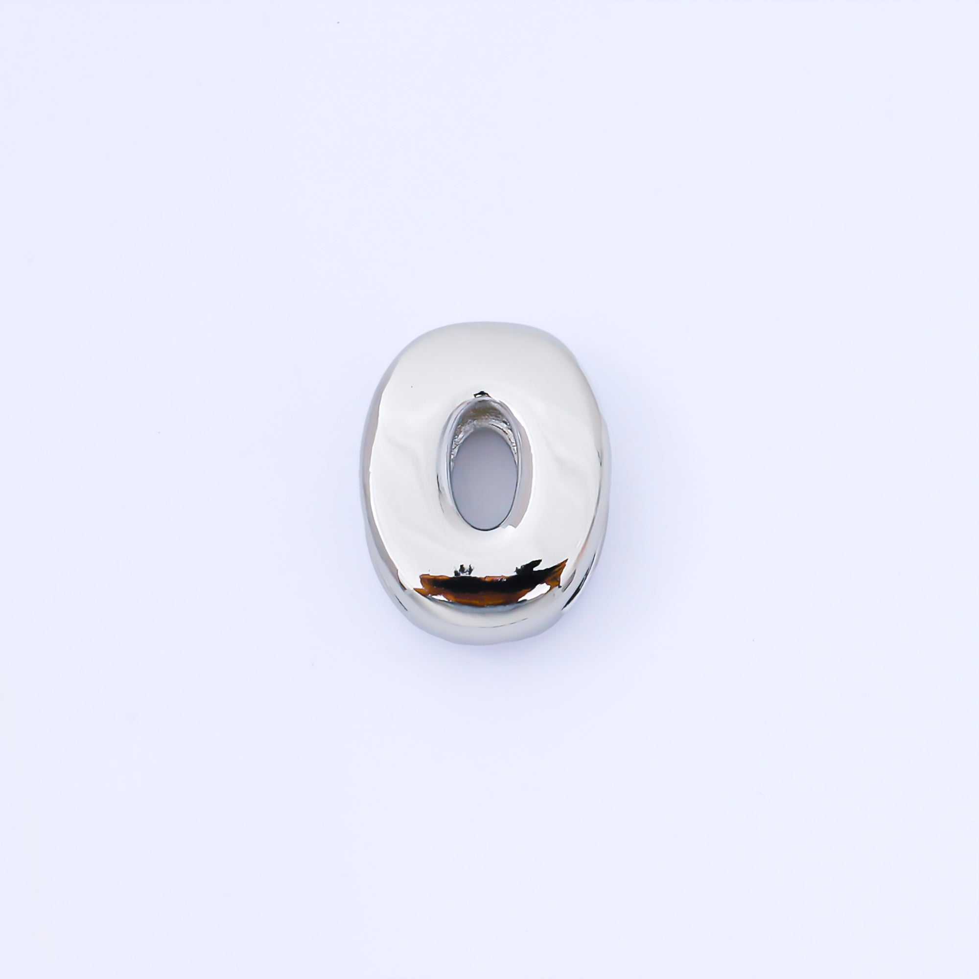 Silver 20mm Personalized Cord Chubby Bubble Initial Letter Alphabet Bead | AF118 - AF130