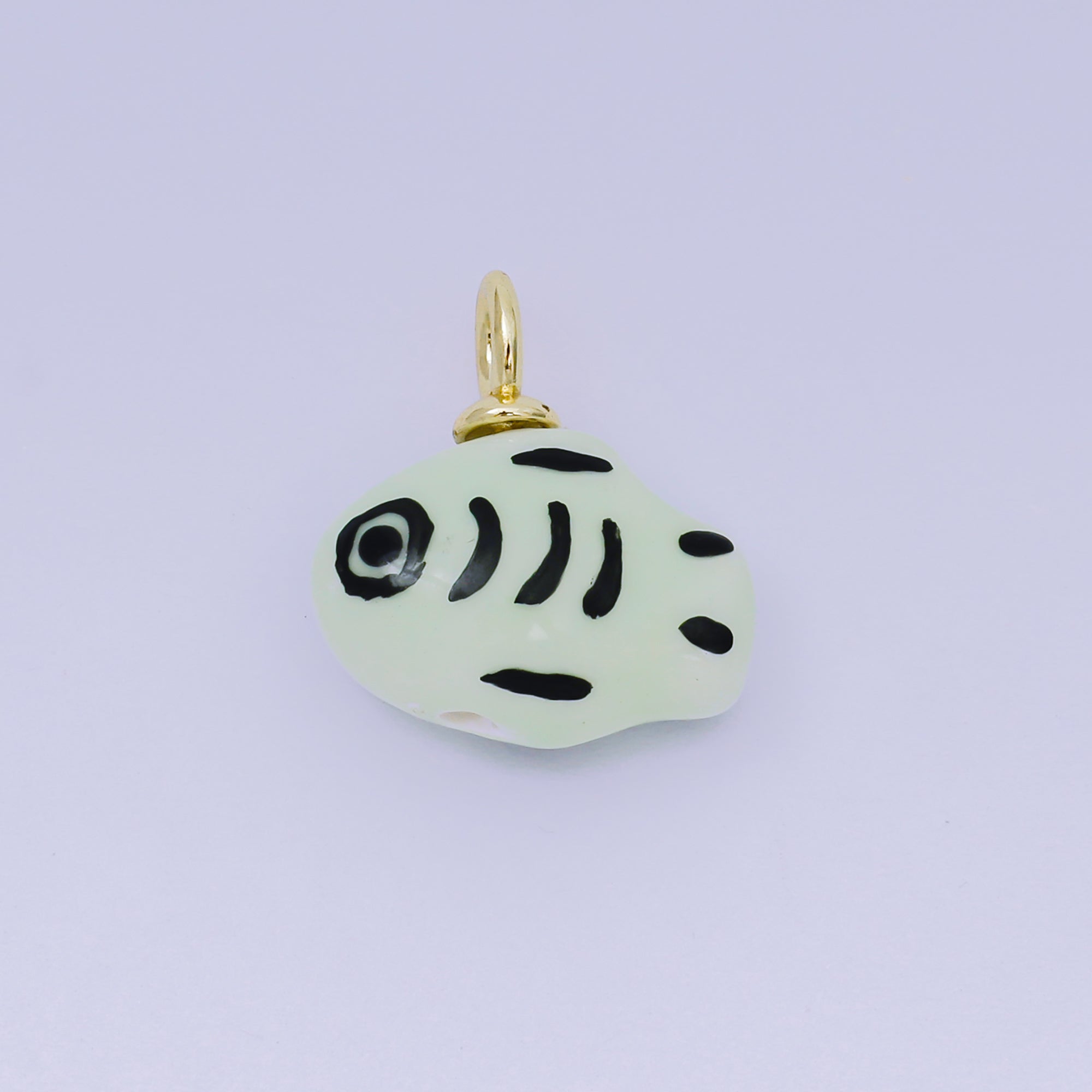 24K Gold Filled 20mm Green, Orange, Teal Ceramic Sea Creature Fish Charm | AF1261 - AF1262