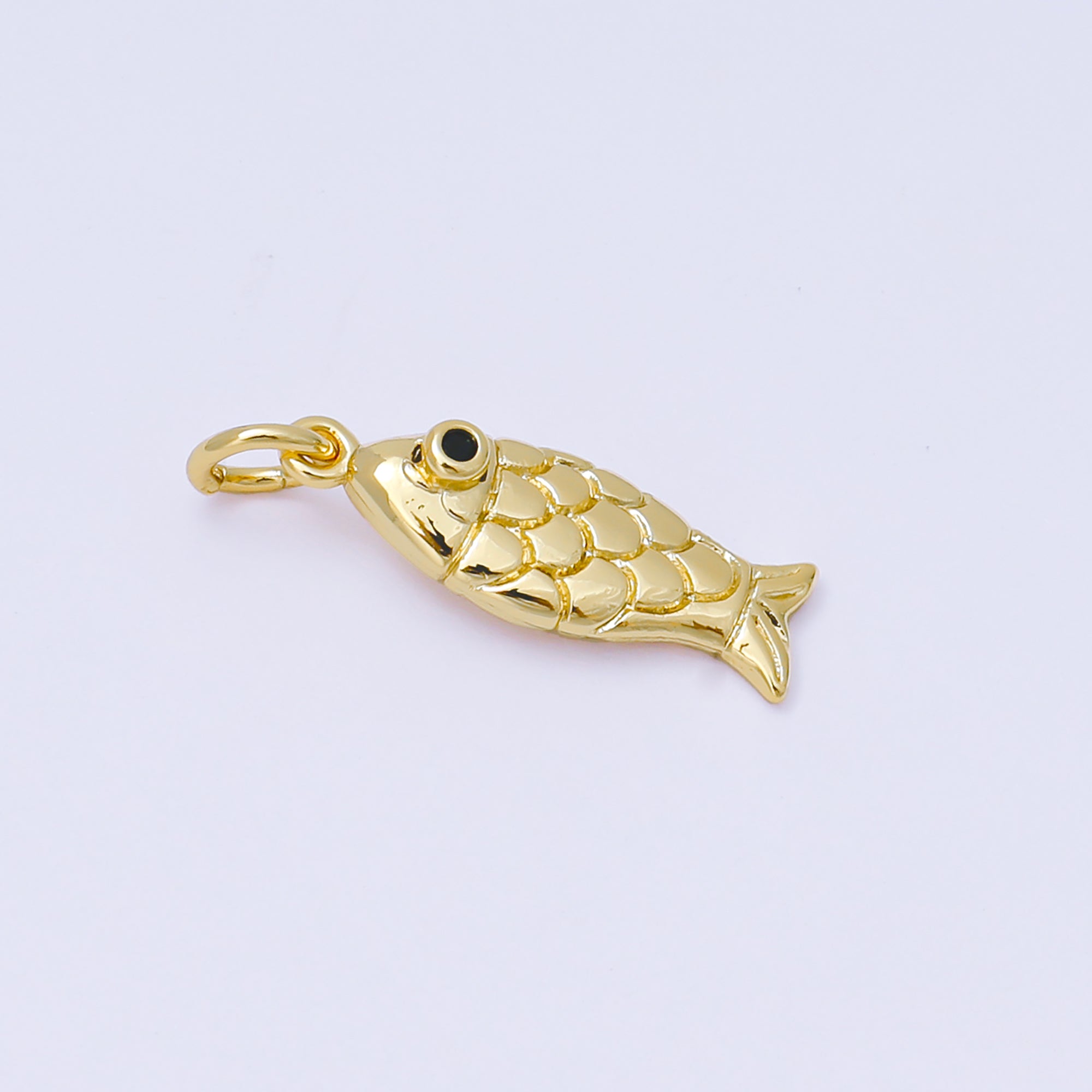 24K Gold Filled 19mm Red, Gold Koi Sardine Fish Charm | AF1286