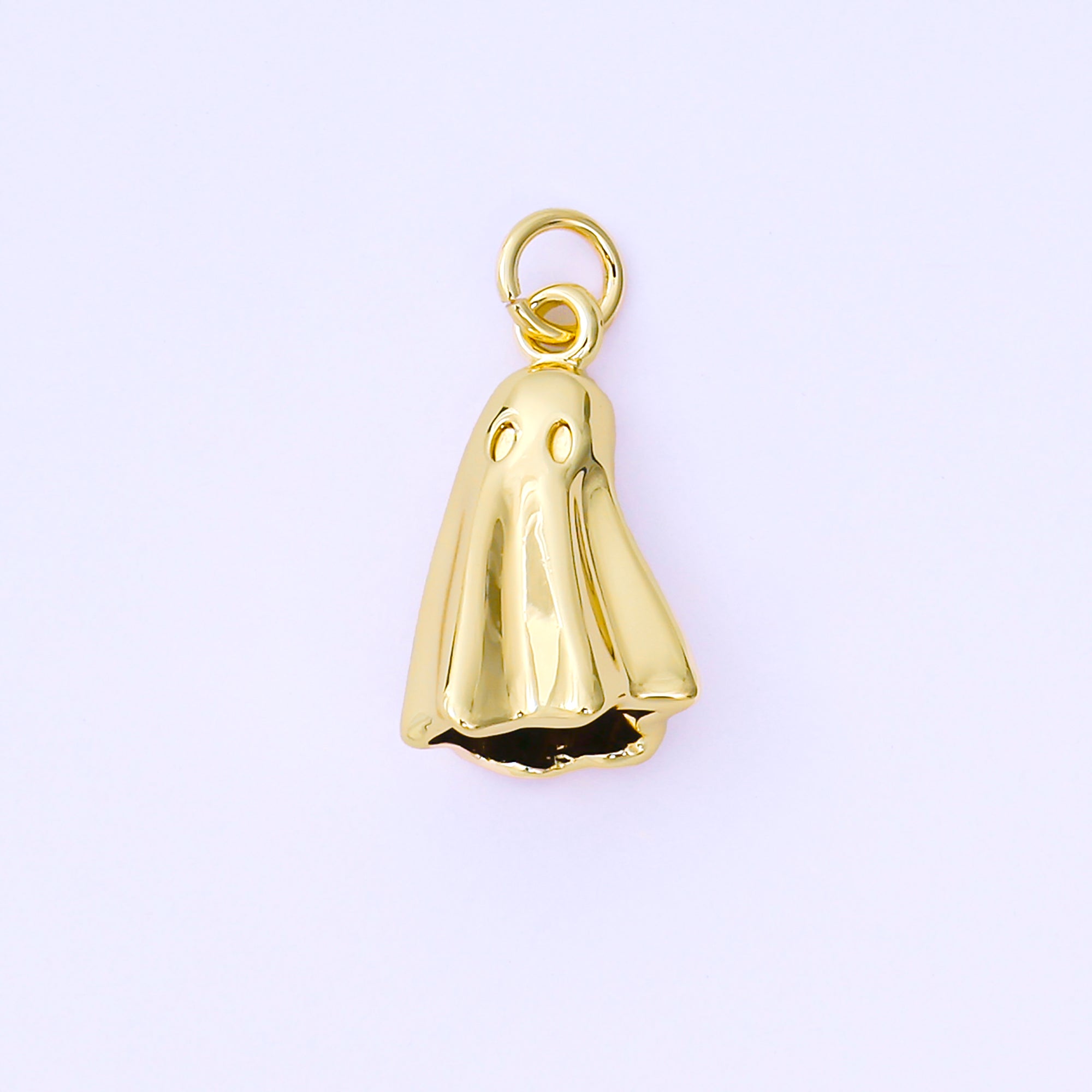 24K Gold Filled 17.5mm Multidimensional 3D Floating Ghost Charm | AF1291