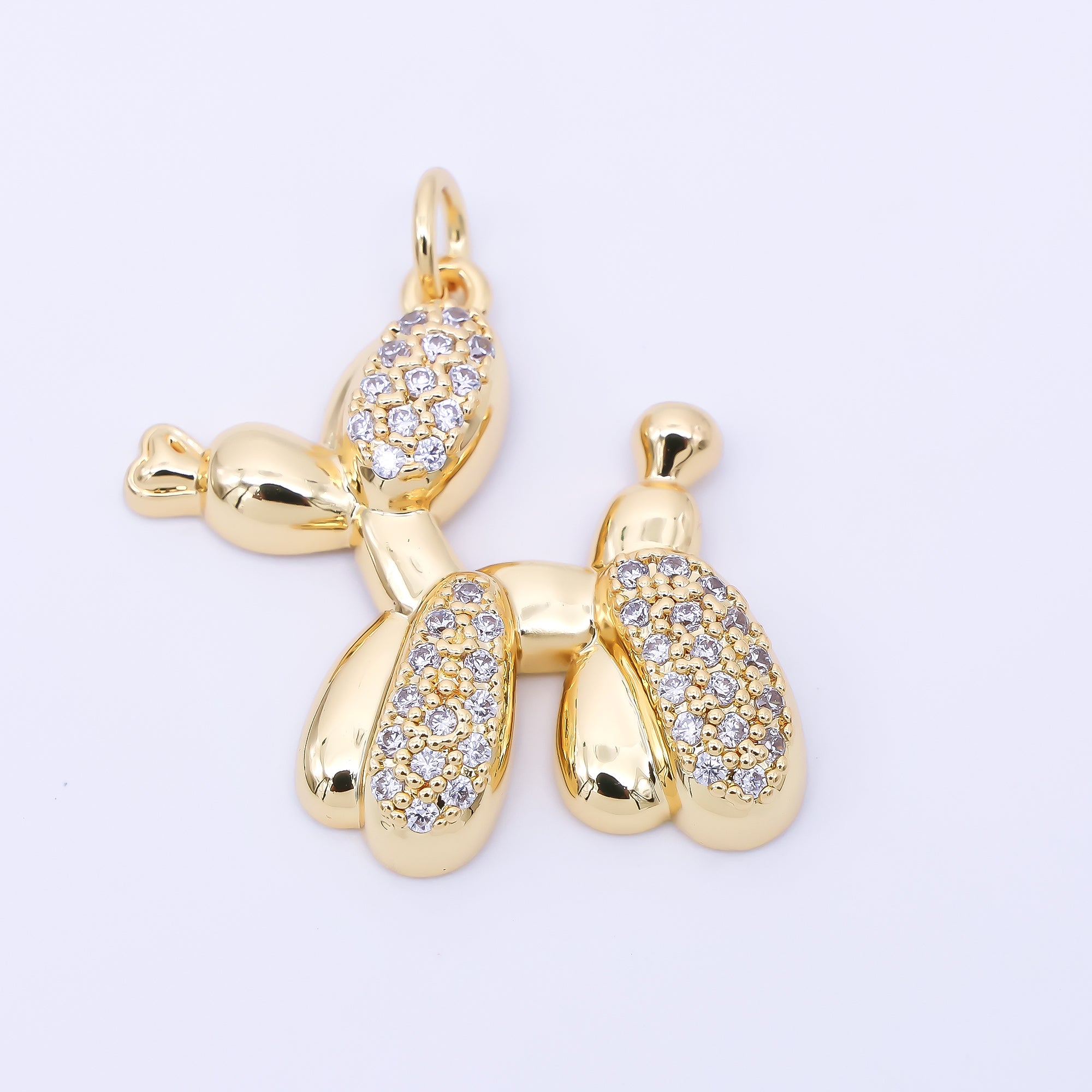 24K Gold Filled 28mm Micro Paved CZ Pinata Party Horse Balloon Charm | AF1307