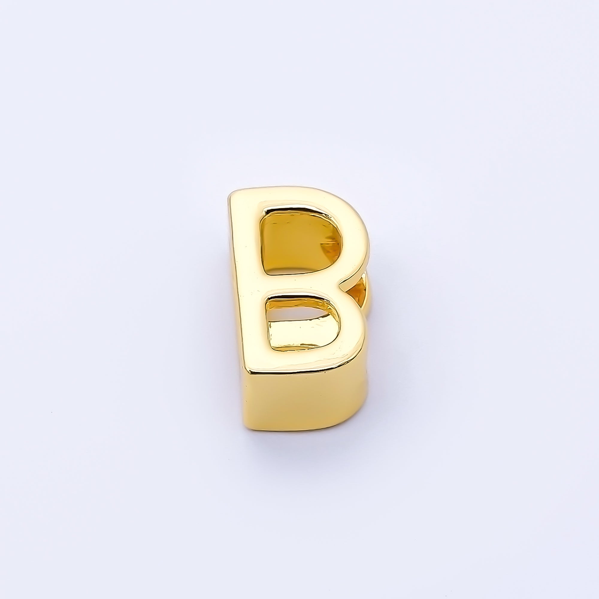 24K Gold Filled 13mm Personalized Minimalist Initial Letter Alphabet Bead | AF131 - AF143
