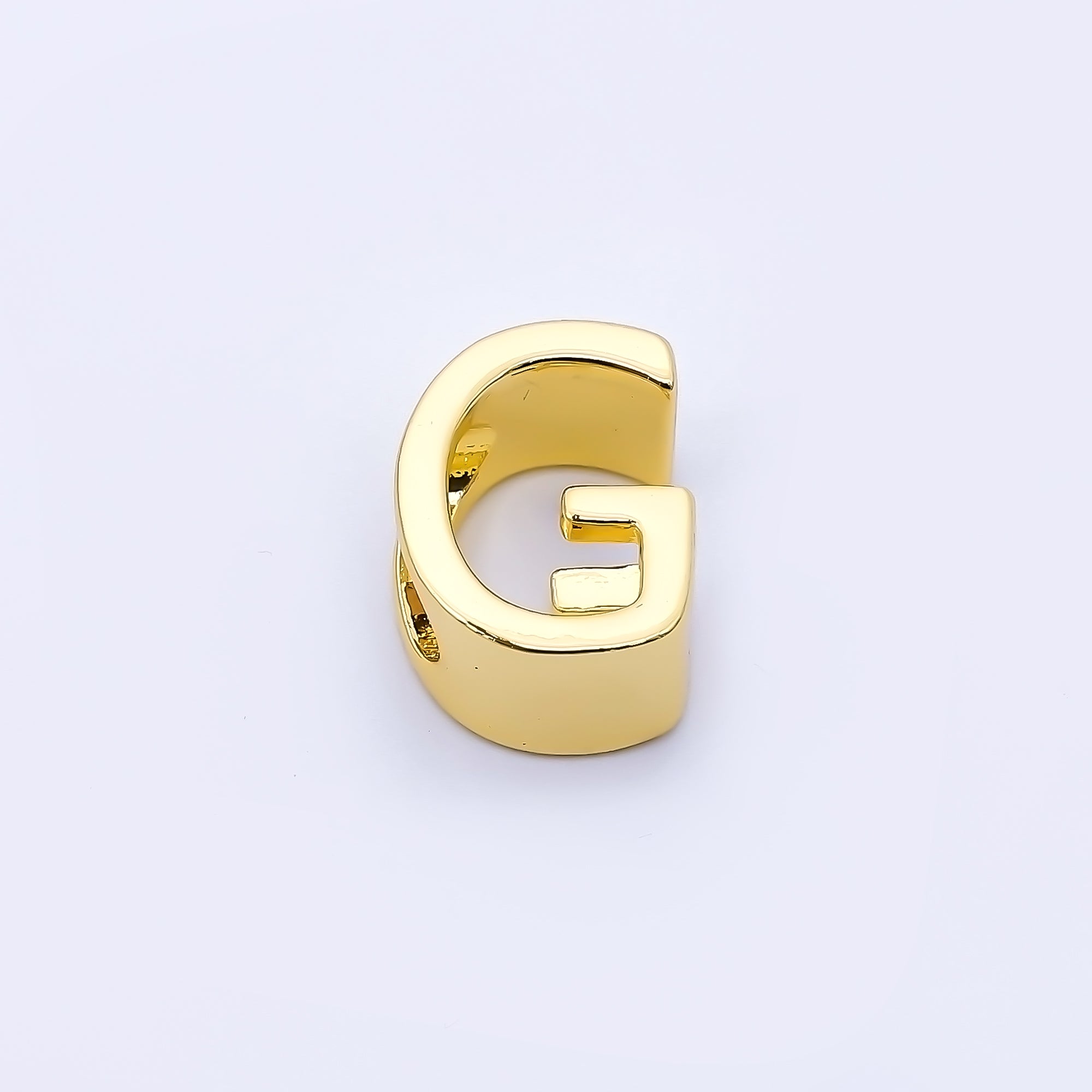 24K Gold Filled 13mm Personalized Minimalist Initial Letter Alphabet Bead | AF131 - AF143