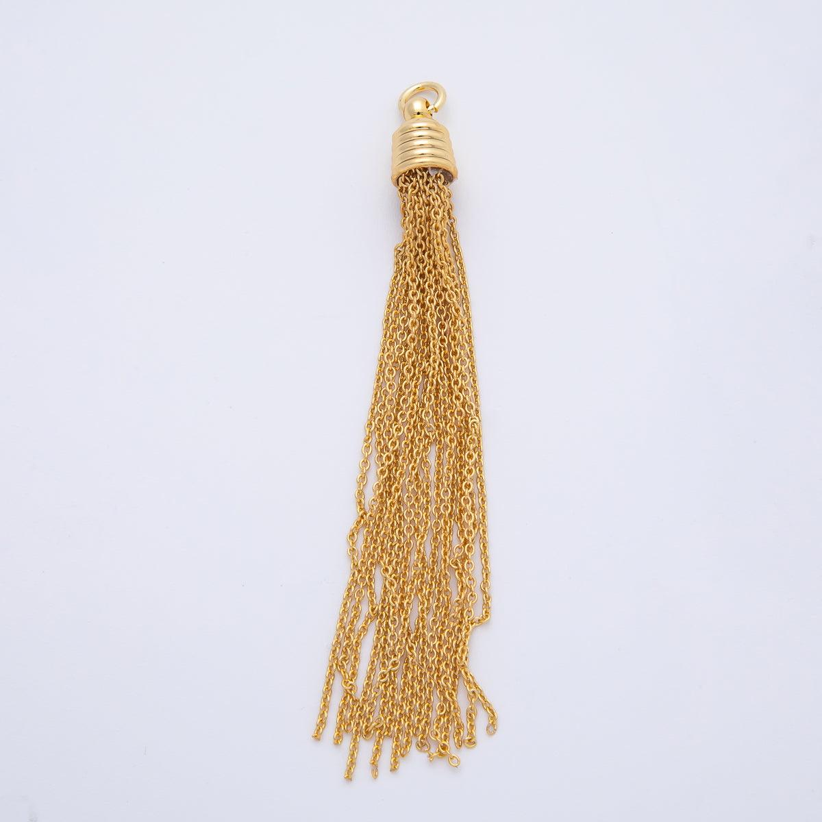 18K Gold Filled 84mm Ethnic Cone Cap Long Tassel Cable Chain Drop Charm | AF1401