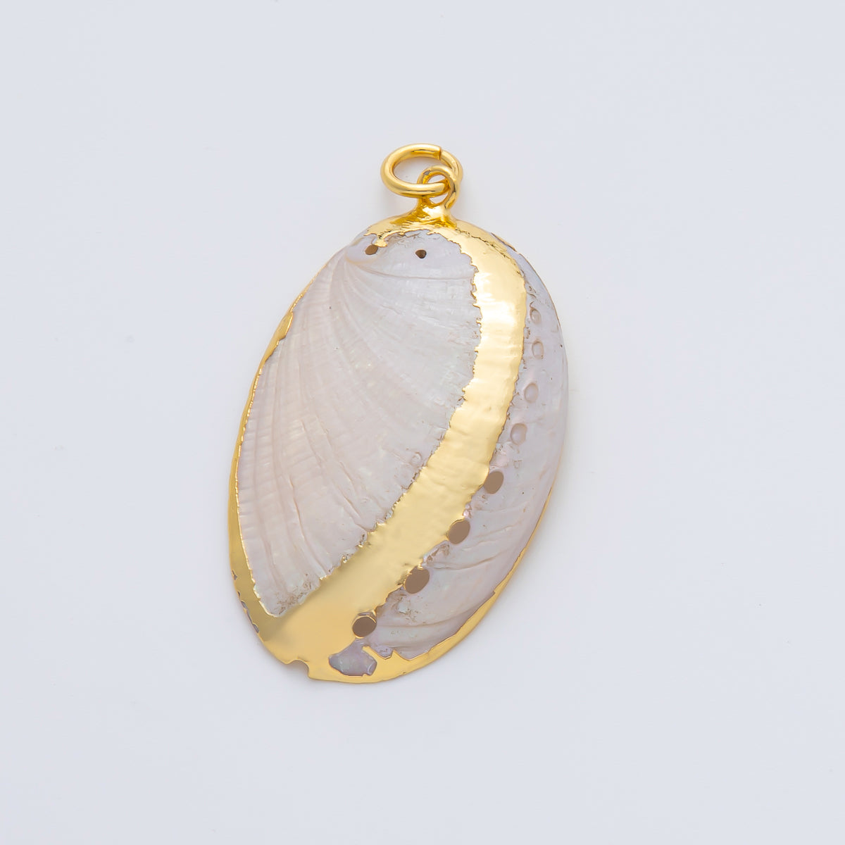 18K Gold Filled 37mm Chunky Shell Pearl Nautical Charm | AF1407