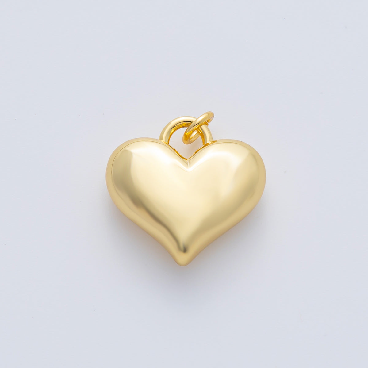 18K Gold Filled 16mm Minimalist Chubby Heart Charm | AF1416