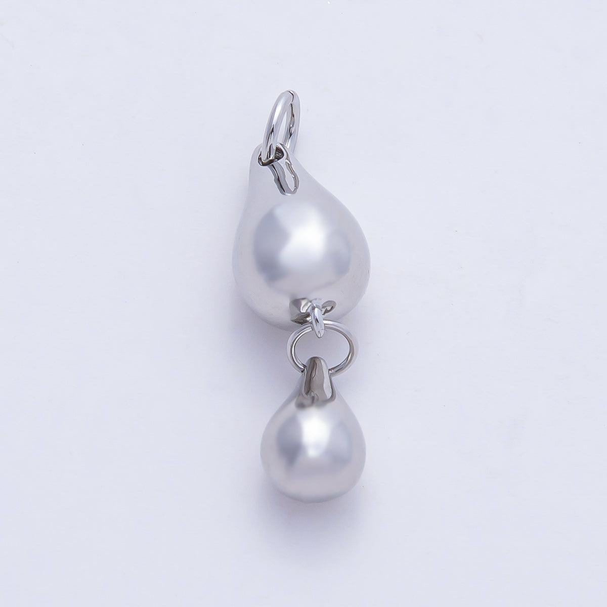 18K Gold Filled 24mm Double Teardrop Dangling Drop Charm in Gold & Silver | AF1432