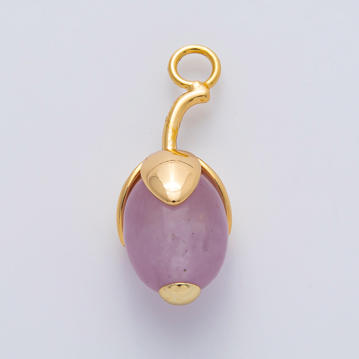 18K Gold Filled 27mm Aquamarine, Carnelian, Aventurine Natural Gemstone Fruit Drop Charm | AF1441 ~ AF1443