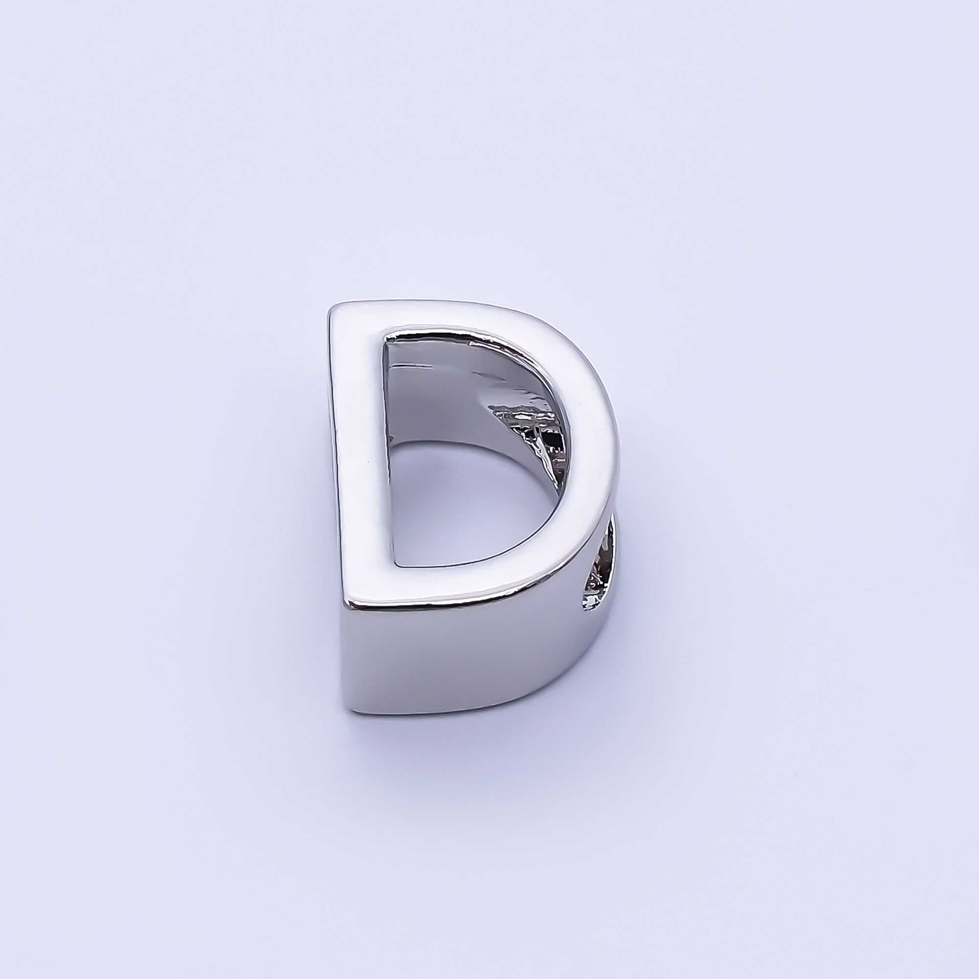 Silver 13mm Personalized Minimalist Initial Letter Alphabet Bead | AF144 - AF156
