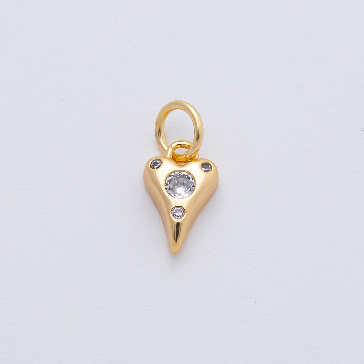 18K Gold Filled 9.3mm Pink, Purple, Clear, Green, Blue Clear CZ Dotted Teardrop Mini Charm | AF1483 - AF1485