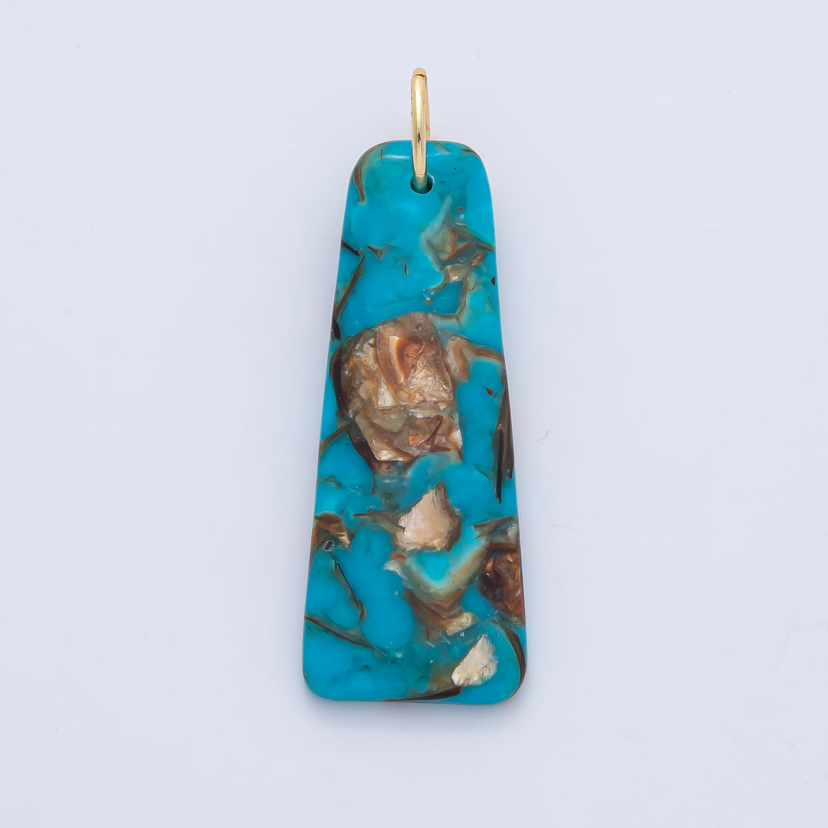 18K Gold Filled Boho Gemstone Bar Pendant – Turquoise & Multicolor Stone Charms| AF1495