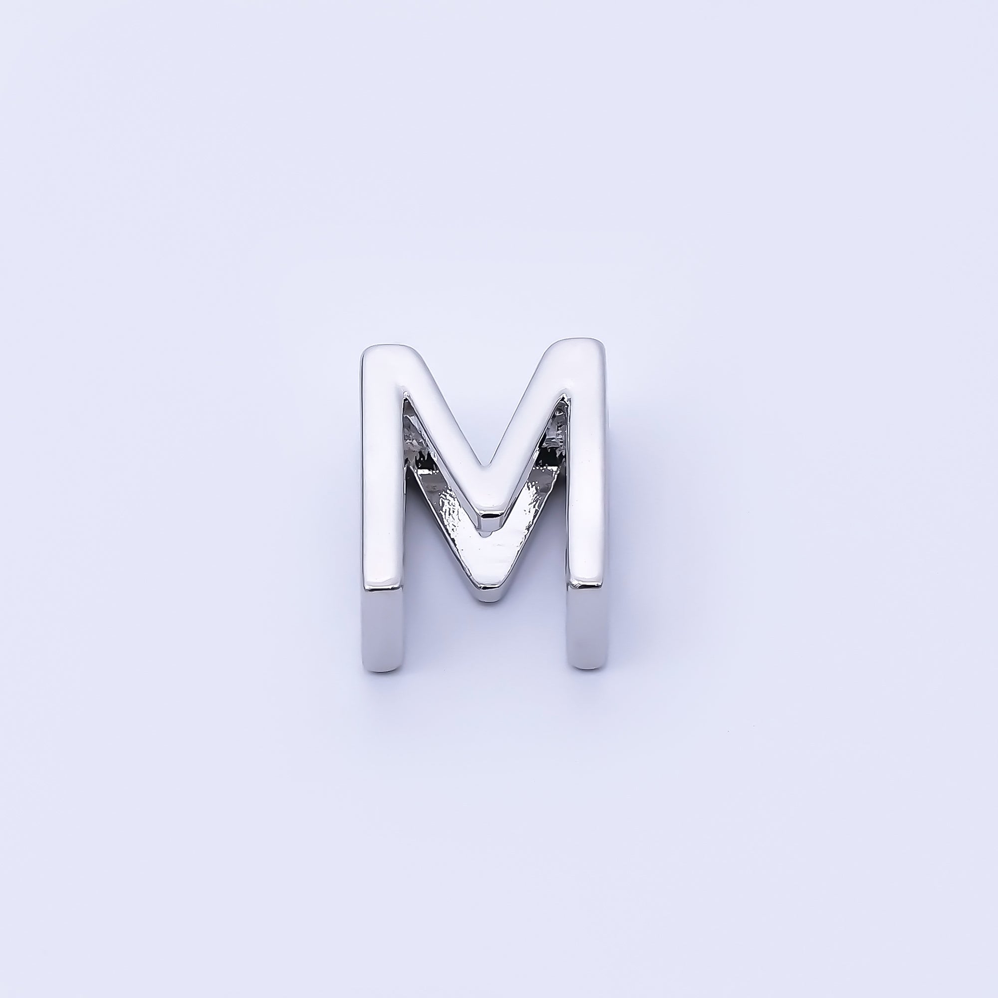 Silver 13mm Personalized Minimalist Initial Letter Alphabet Bead | AF144 - AF156