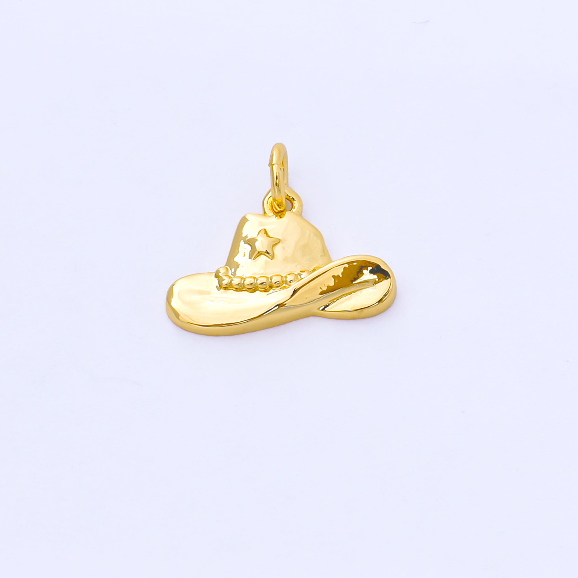 24K Gold Filled 16mm Wildwest Cowboy Hat Charm in Gold & Silver | AF1519