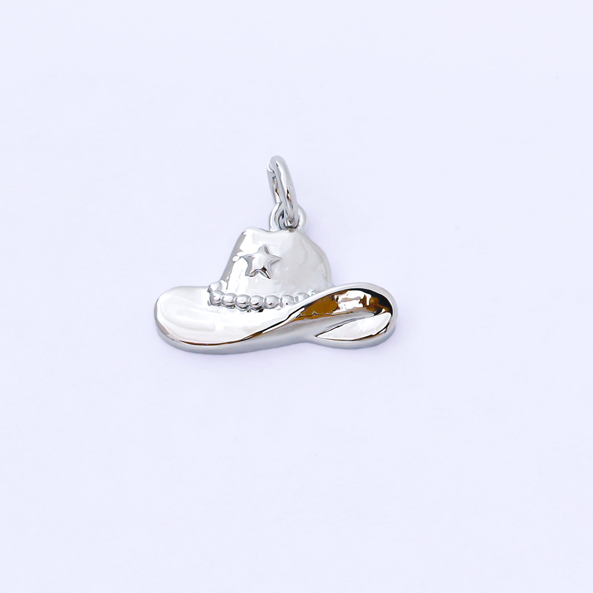 24K Gold Filled 16mm Wildwest Cowboy Hat Charm in Gold & Silver | AF1519