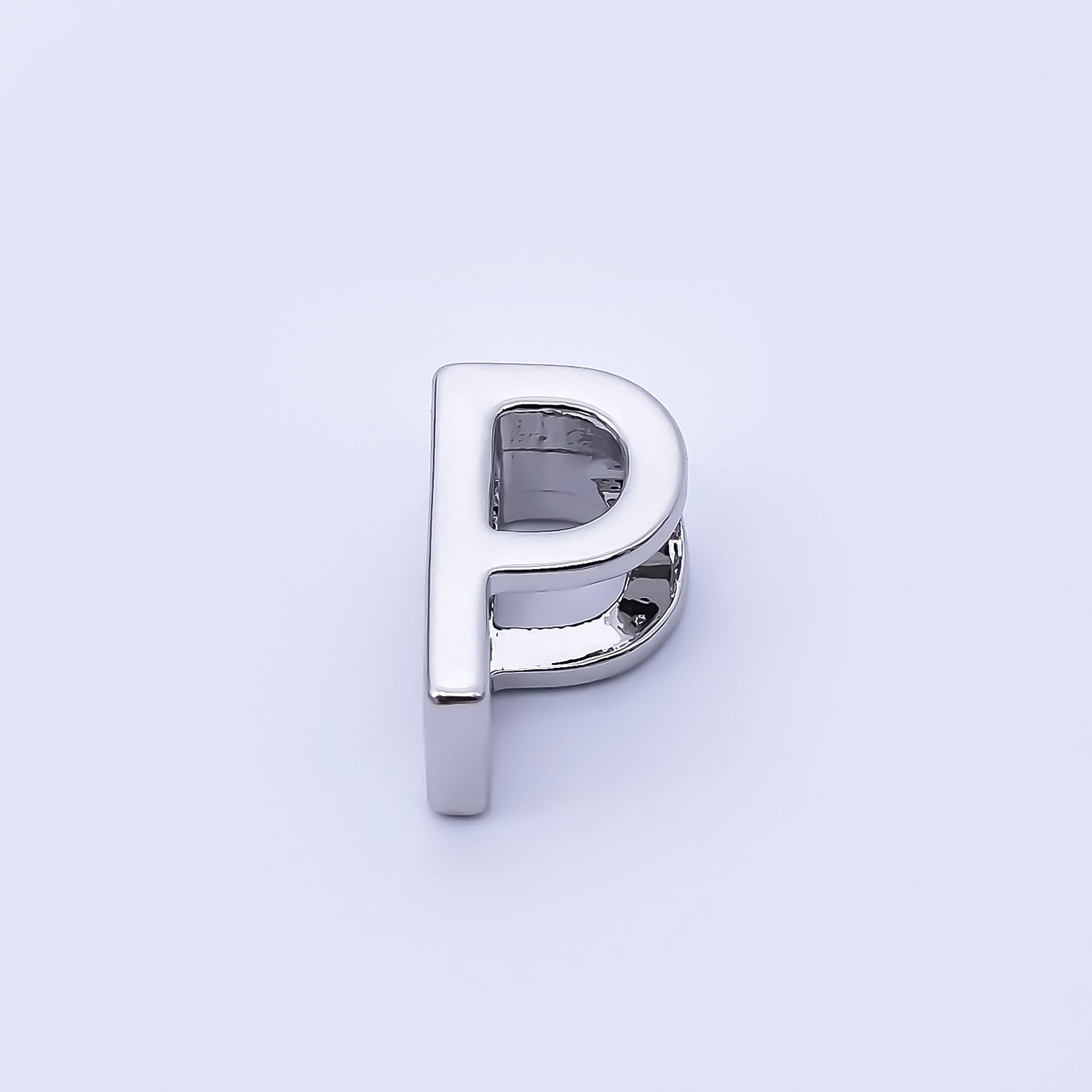 Silver 13mm Personalized Minimalist Initial Letter Alphabet Bead | AF144 - AF156