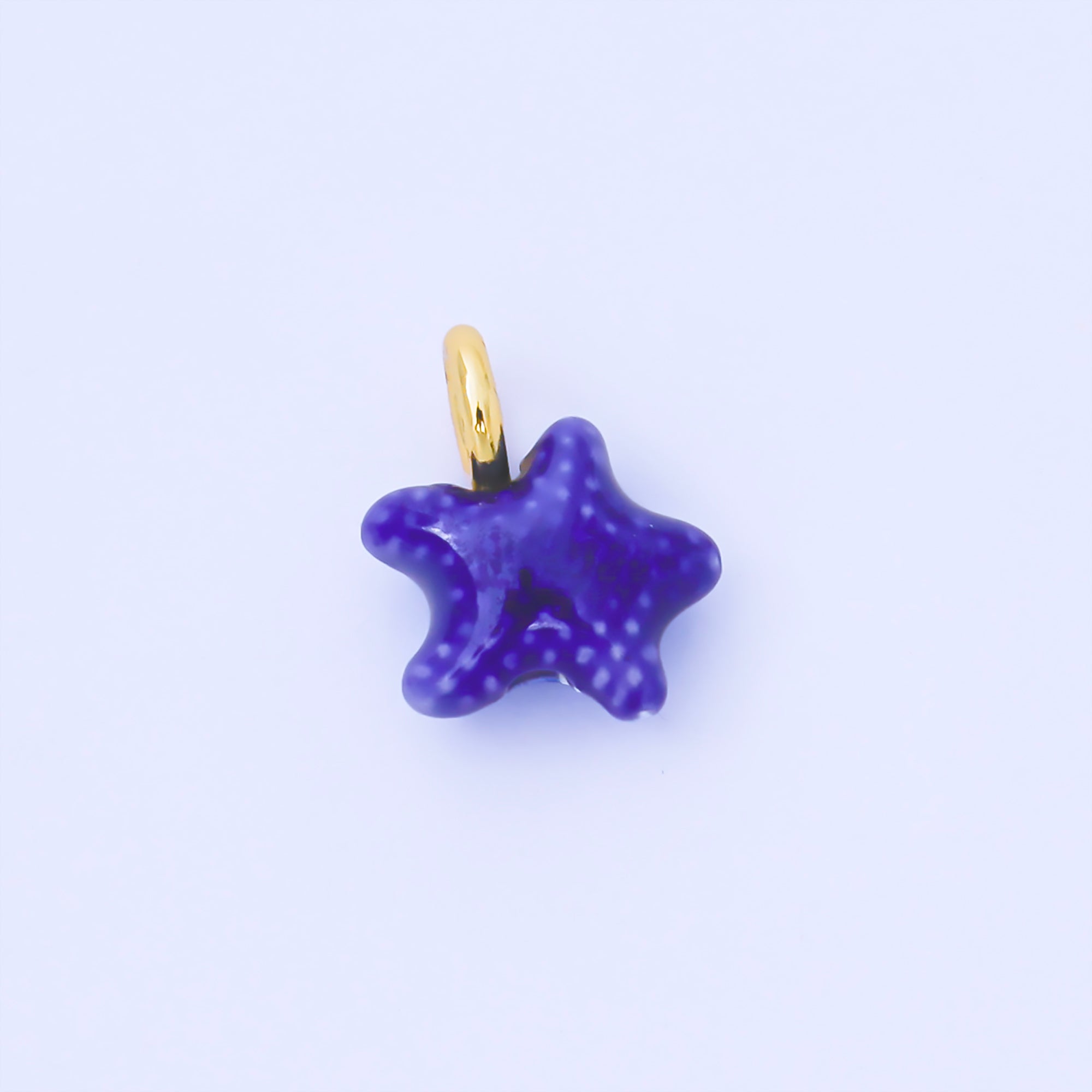 24K Gold Filled 15mm Handmade Ceramic Celestial Star Drop Charm | AF1532 - AF1539