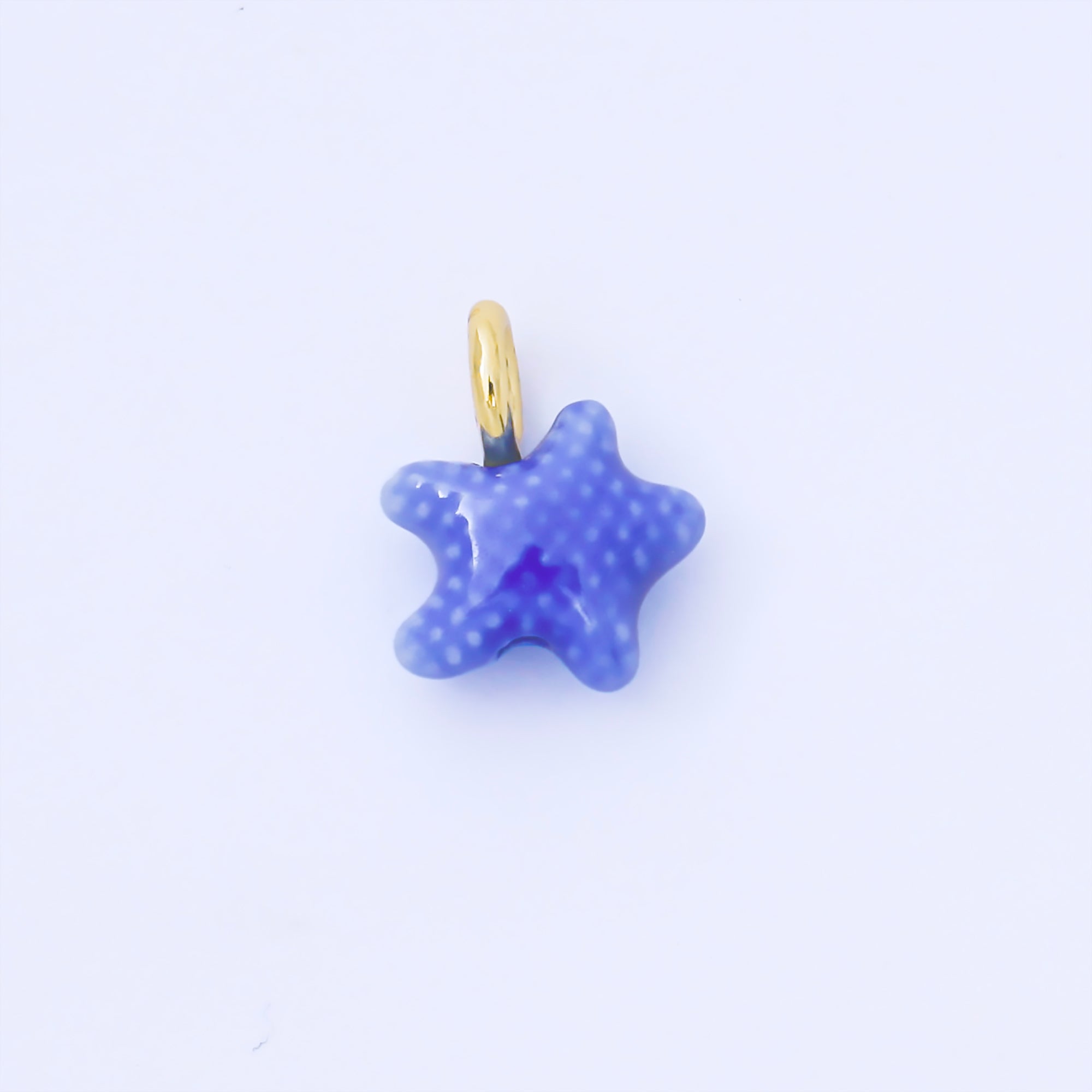 24K Gold Filled 15mm Handmade Ceramic Celestial Star Drop Charm | AF1532 - AF1539
