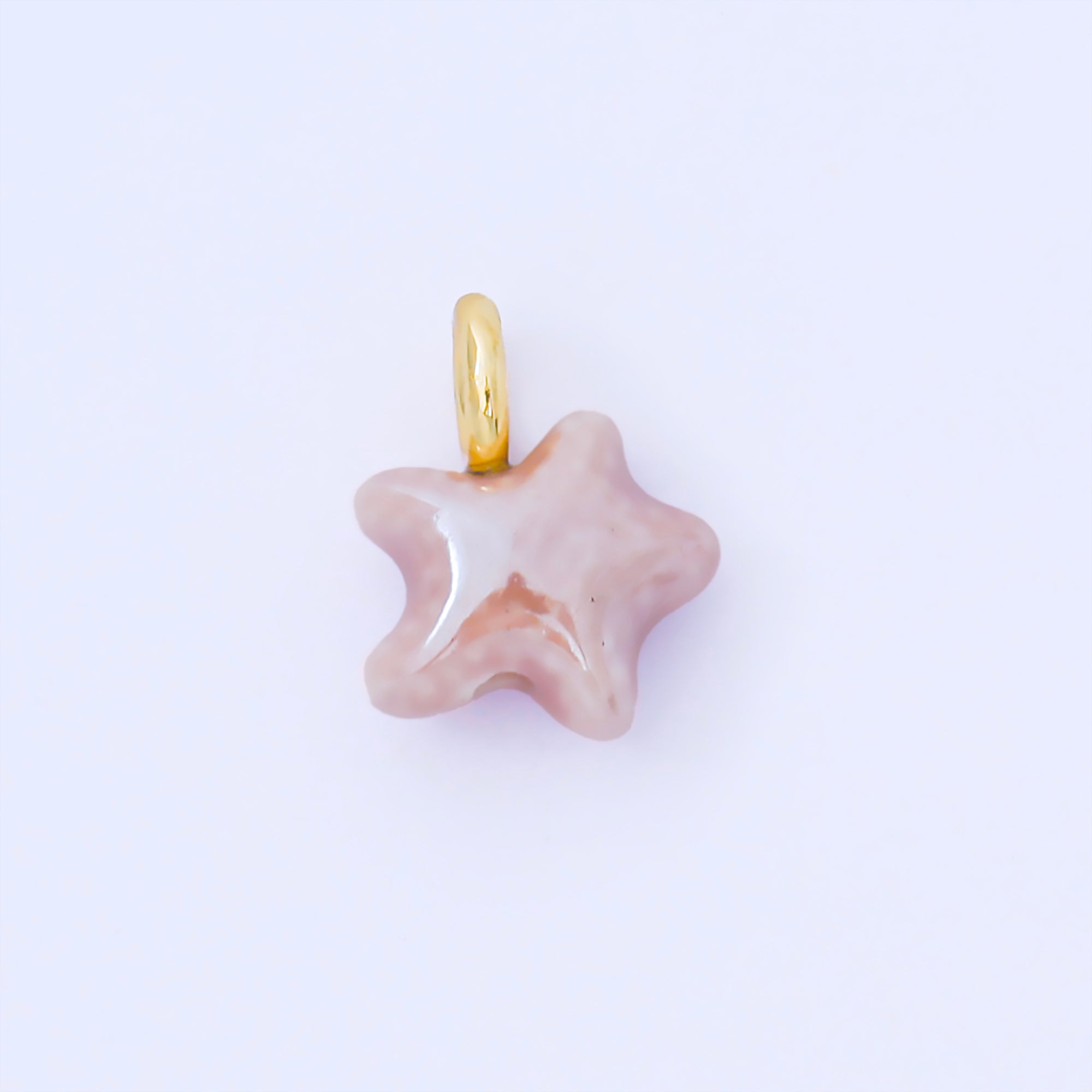 24K Gold Filled 15mm Handmade Ceramic Celestial Star Drop Charm | AF1532 - AF1539