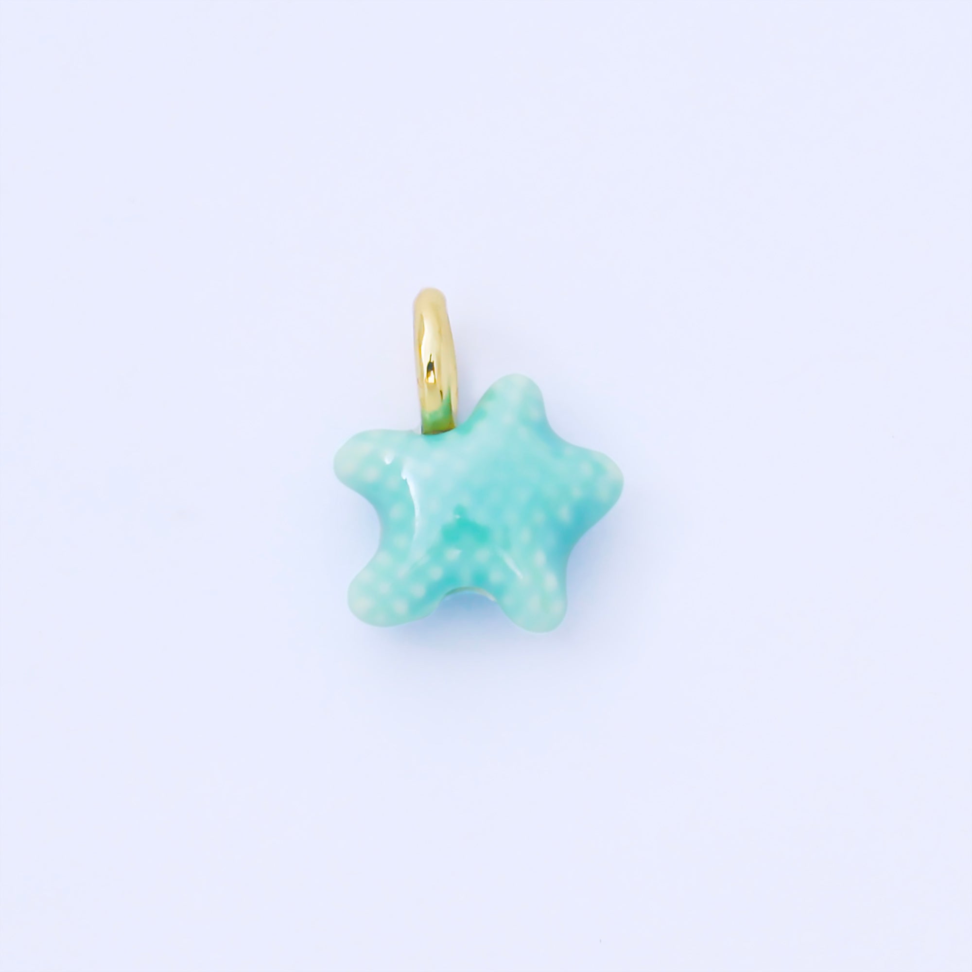 24K Gold Filled 15mm Handmade Ceramic Celestial Star Drop Charm | AF1532 - AF1539