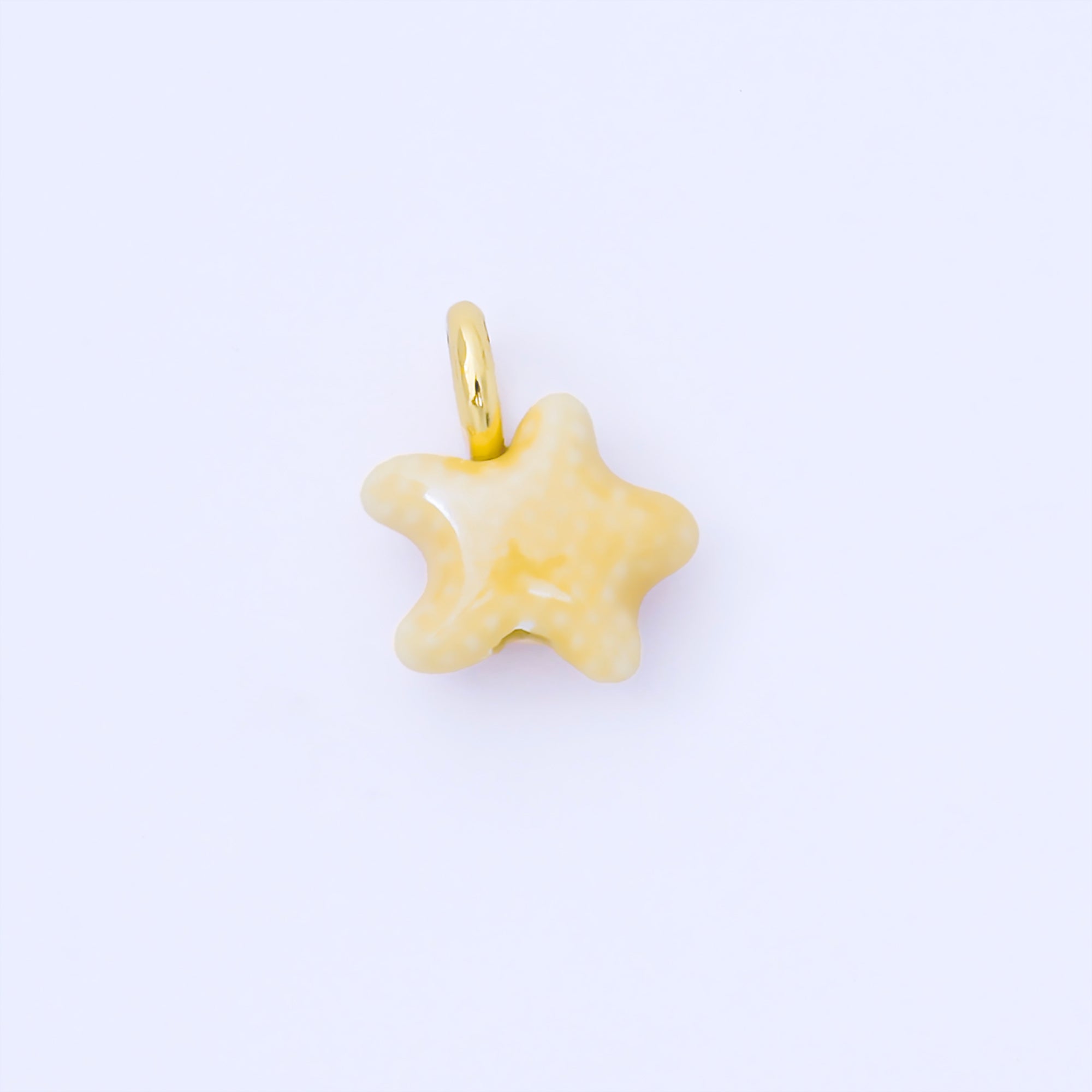24K Gold Filled 15mm Handmade Ceramic Celestial Star Drop Charm | AF1532 - AF1539