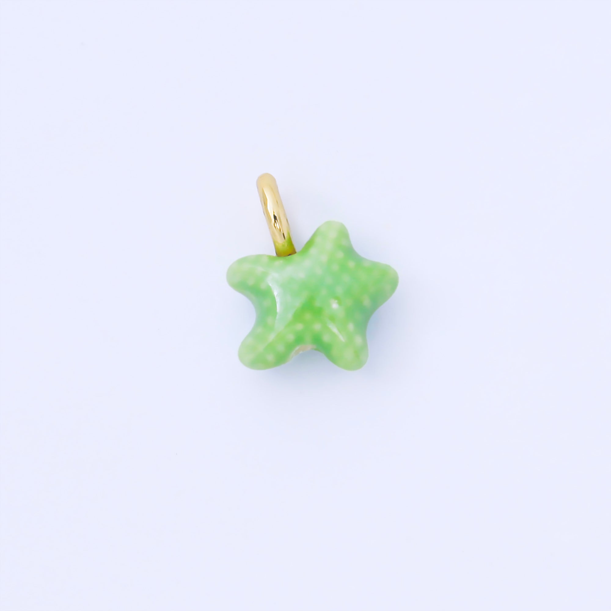 24K Gold Filled 15mm Handmade Ceramic Celestial Star Drop Charm | AF1532 - AF1539