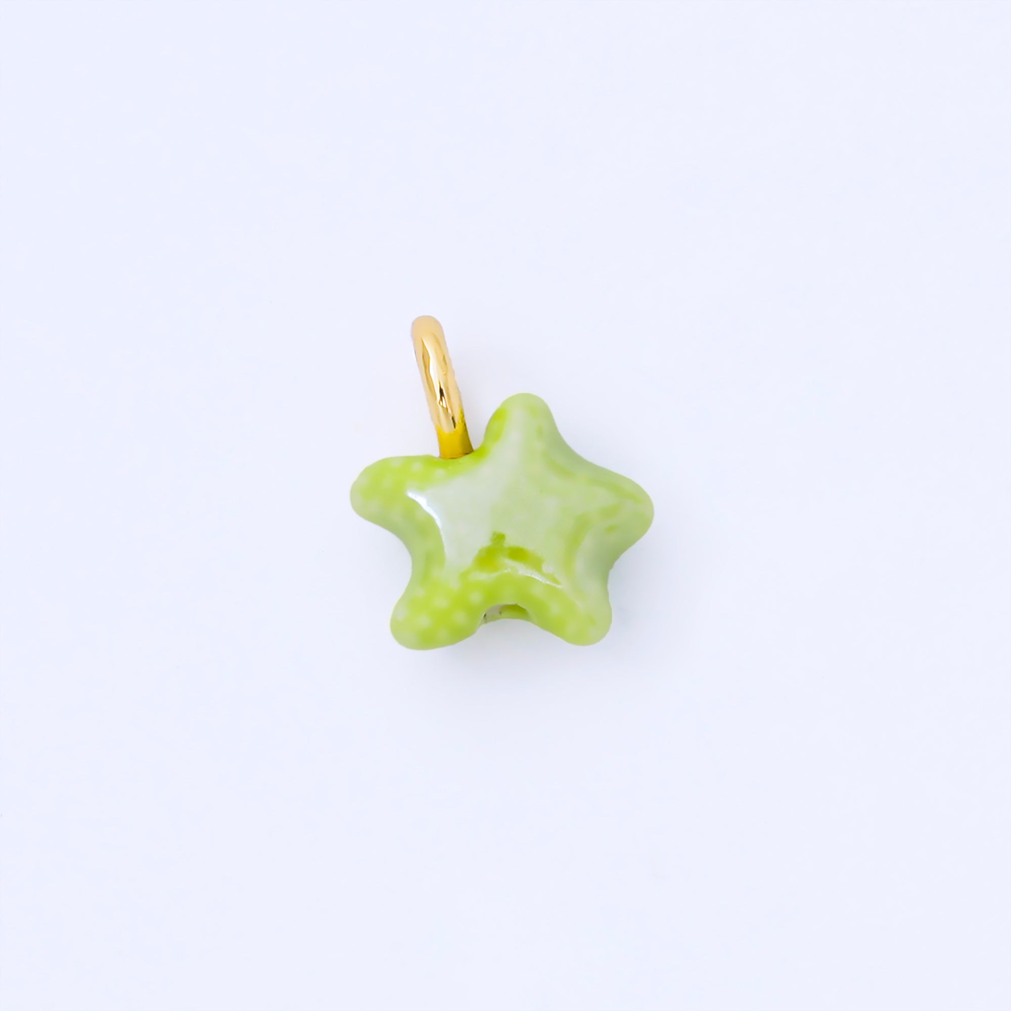 24K Gold Filled 15mm Handmade Ceramic Celestial Star Drop Charm | AF1532 - AF1539