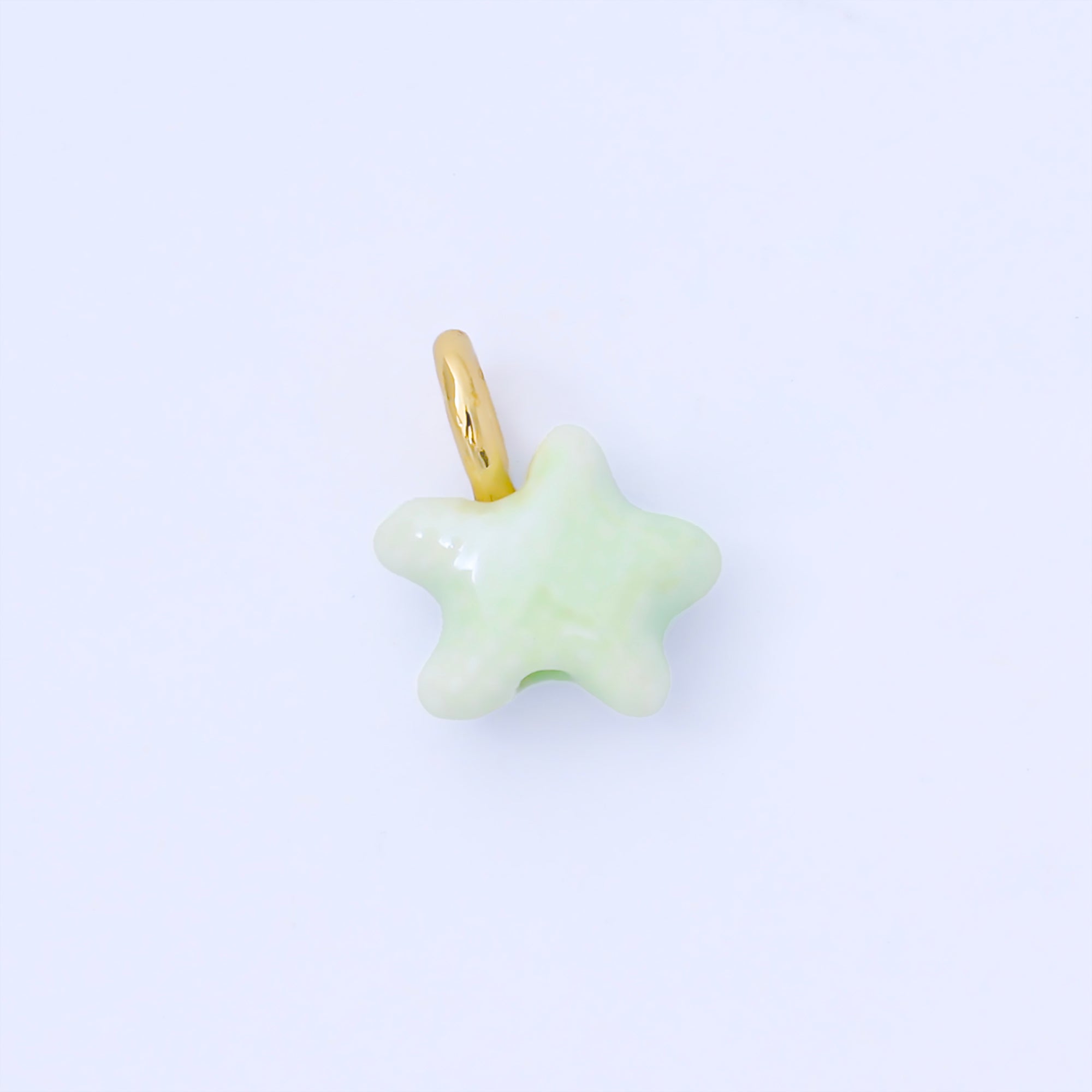 24K Gold Filled 15mm Handmade Ceramic Celestial Star Drop Charm | AF1532 - AF1539