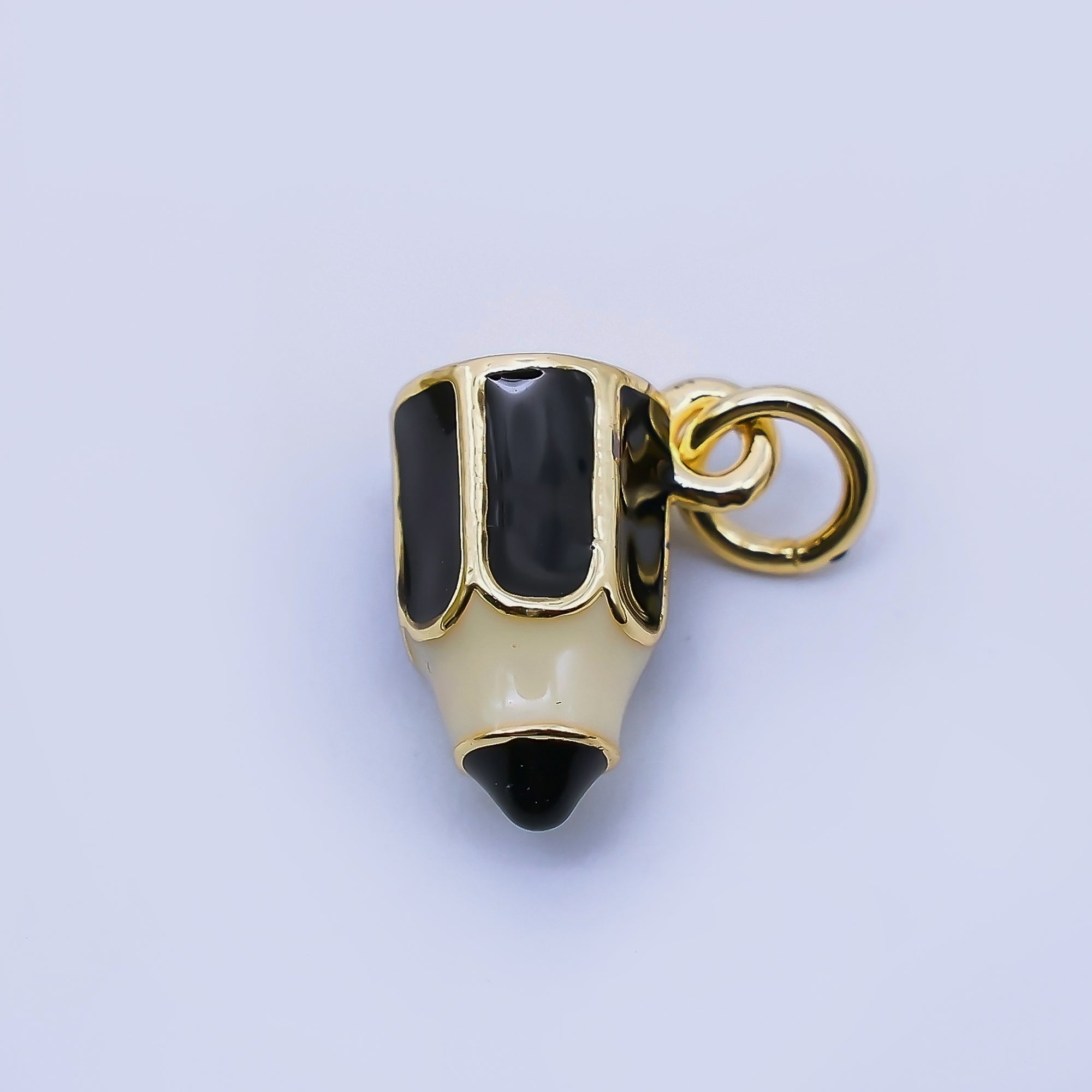 24K Gold Filled Pencil Charm 3D Multidimensional School Teacher Pendant | AF1561