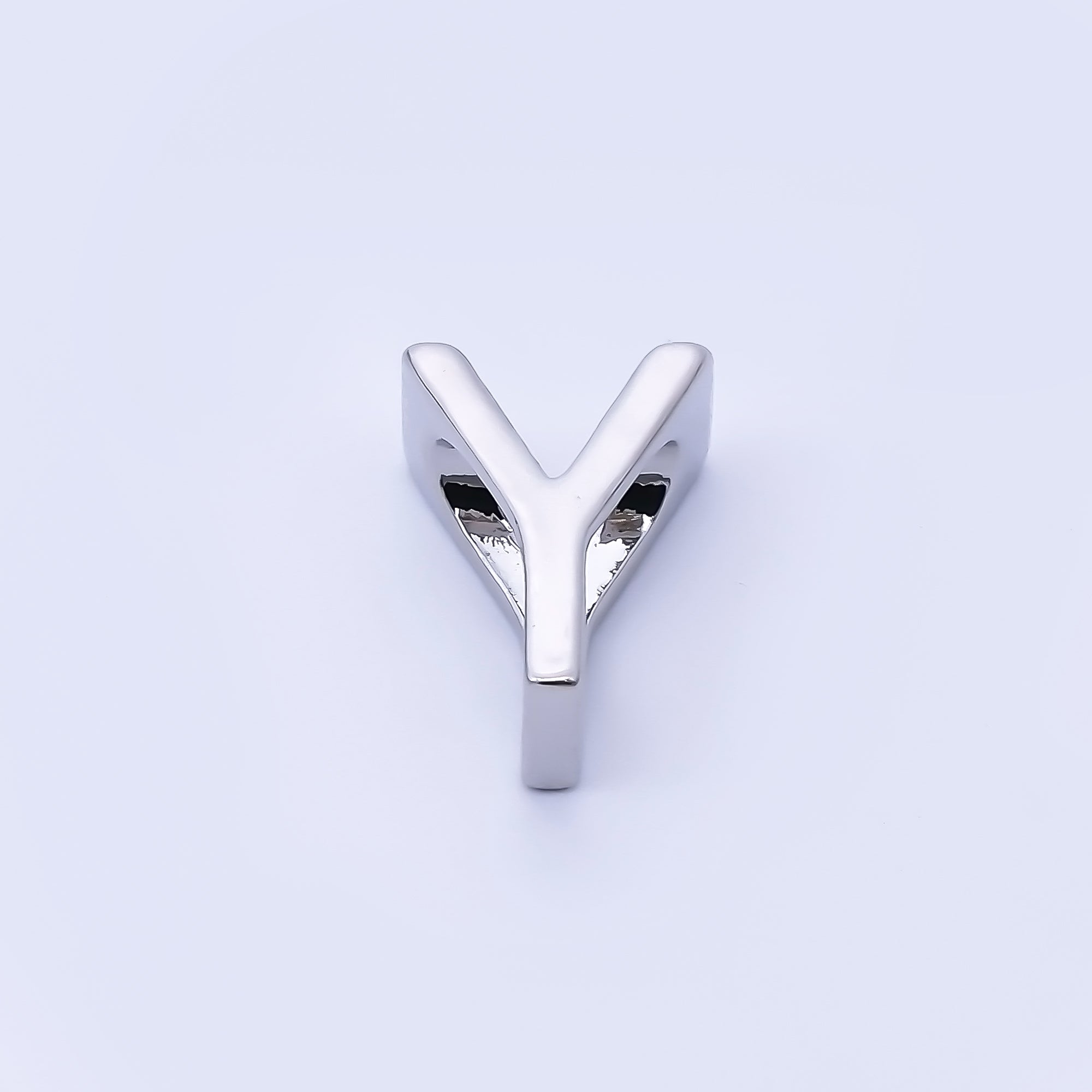 Silver 13mm Personalized Minimalist Initial Letter Alphabet Bead | AF144 - AF156