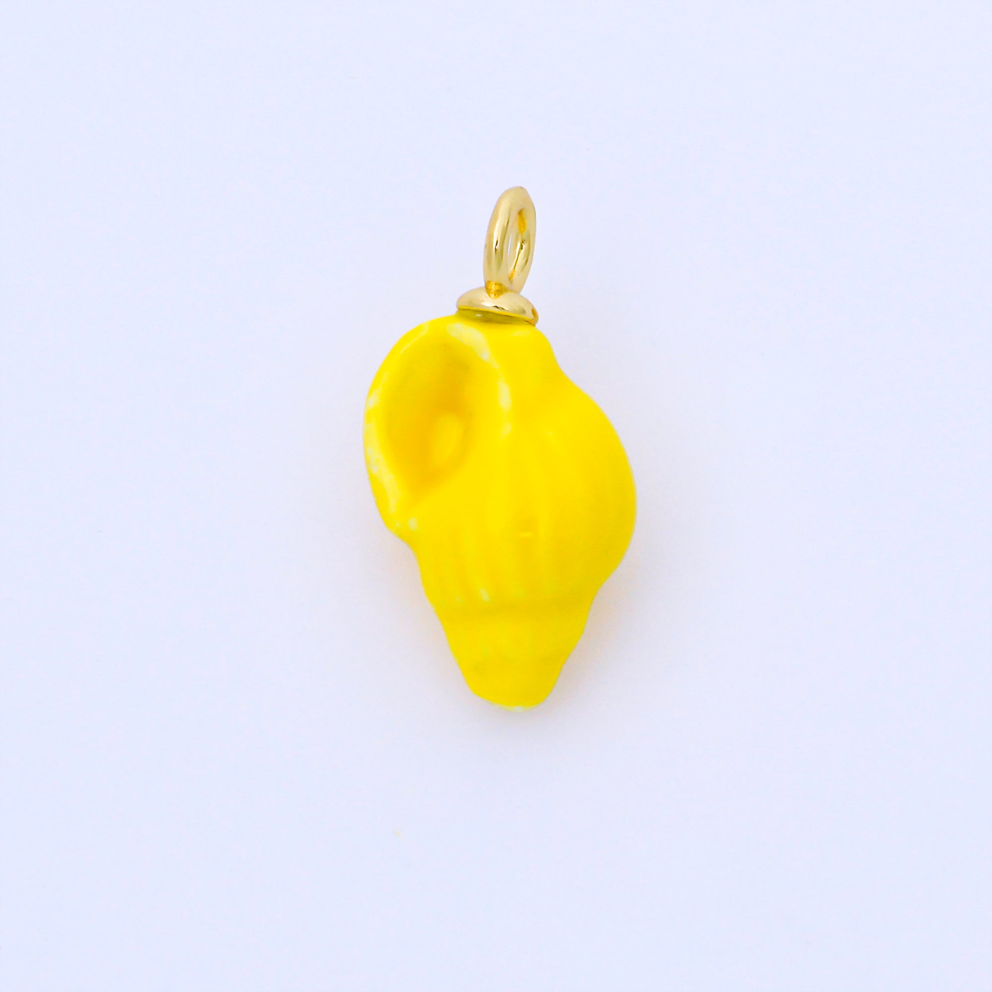 24K Gold Filled 12mm Handmade Ceramic Trumpet Seashell Charm | AF1571 - AF1576