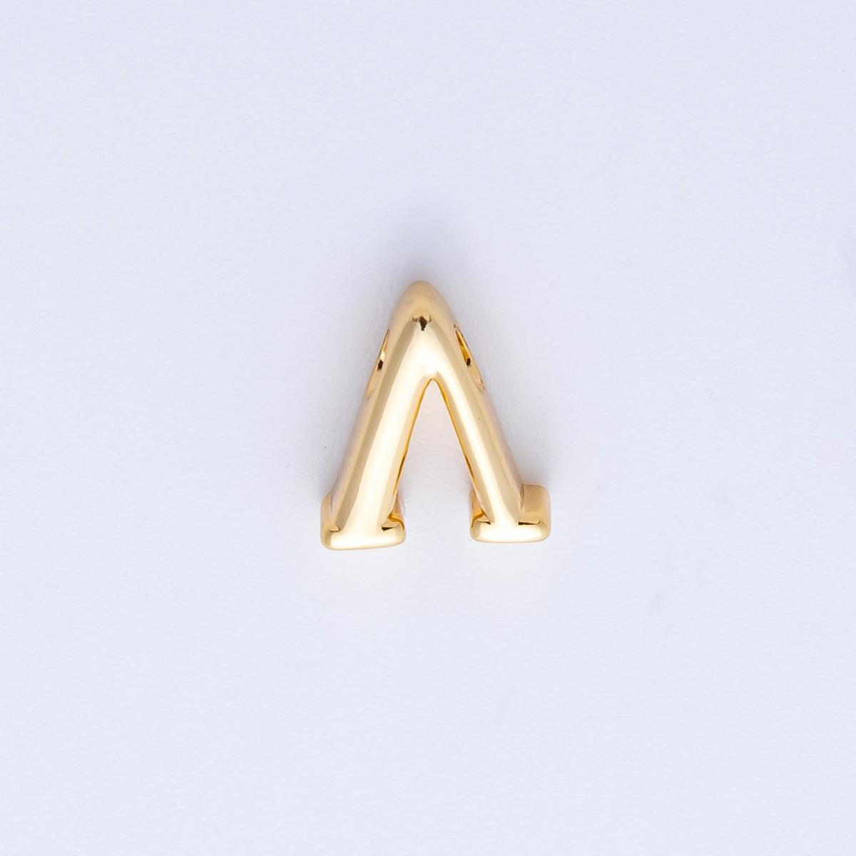 16K Gold Filled 8.5mm Minimalist Greek Initial Alphabet Letter Personalized Bead | AF235 - AF246