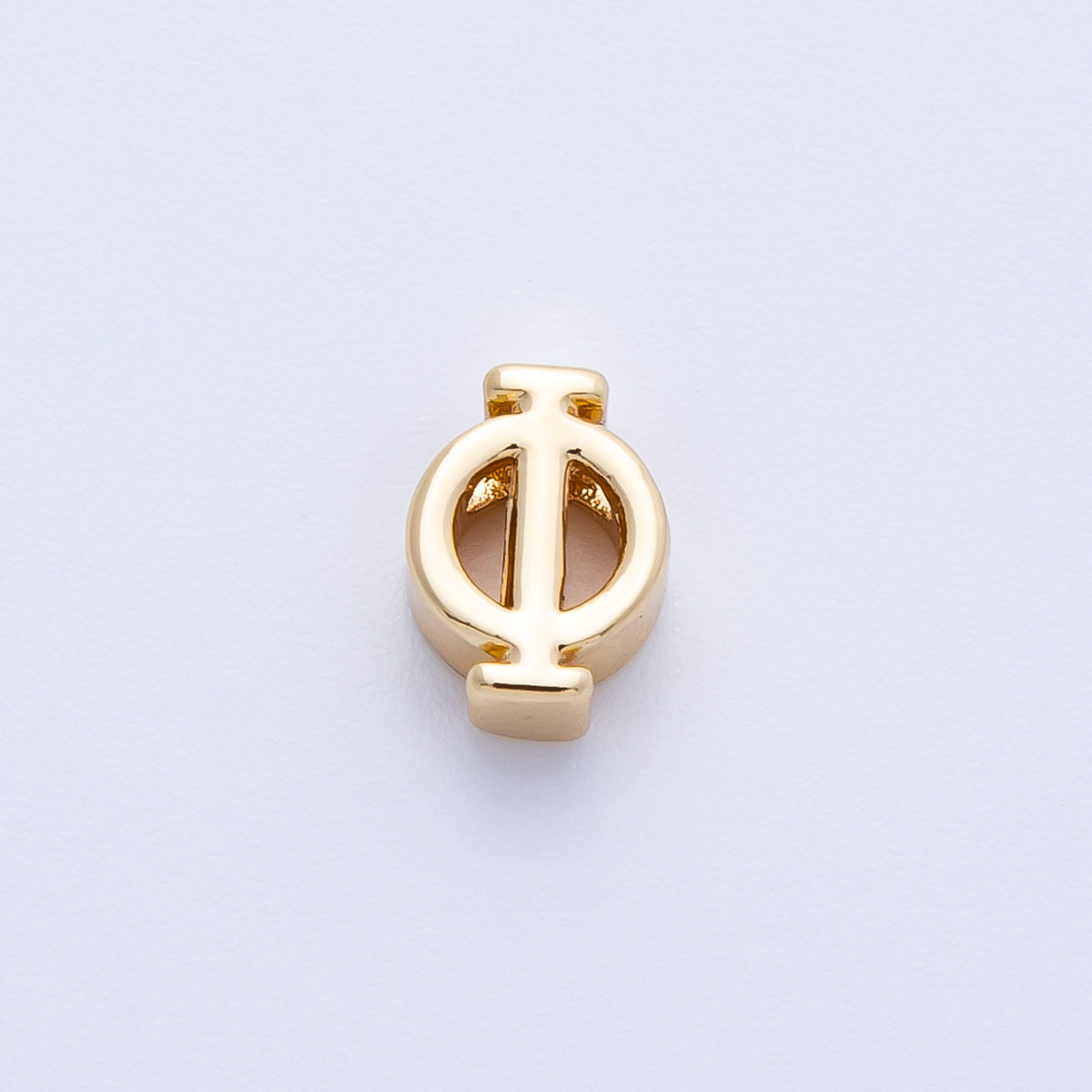 16K Gold Filled 8.5mm Minimalist Greek Initial Alphabet Letter Personalized Bead | AF235 - AF246