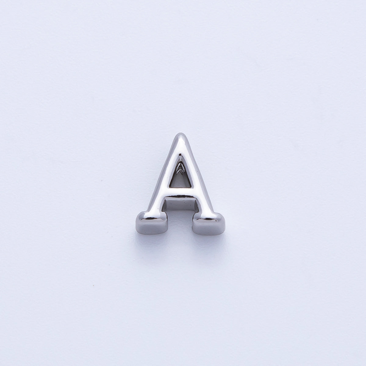 Rhodium Plated 8.5mm Minimalist Greek Initial Alphabet Letter Personalized Bead | AF248 - AF259