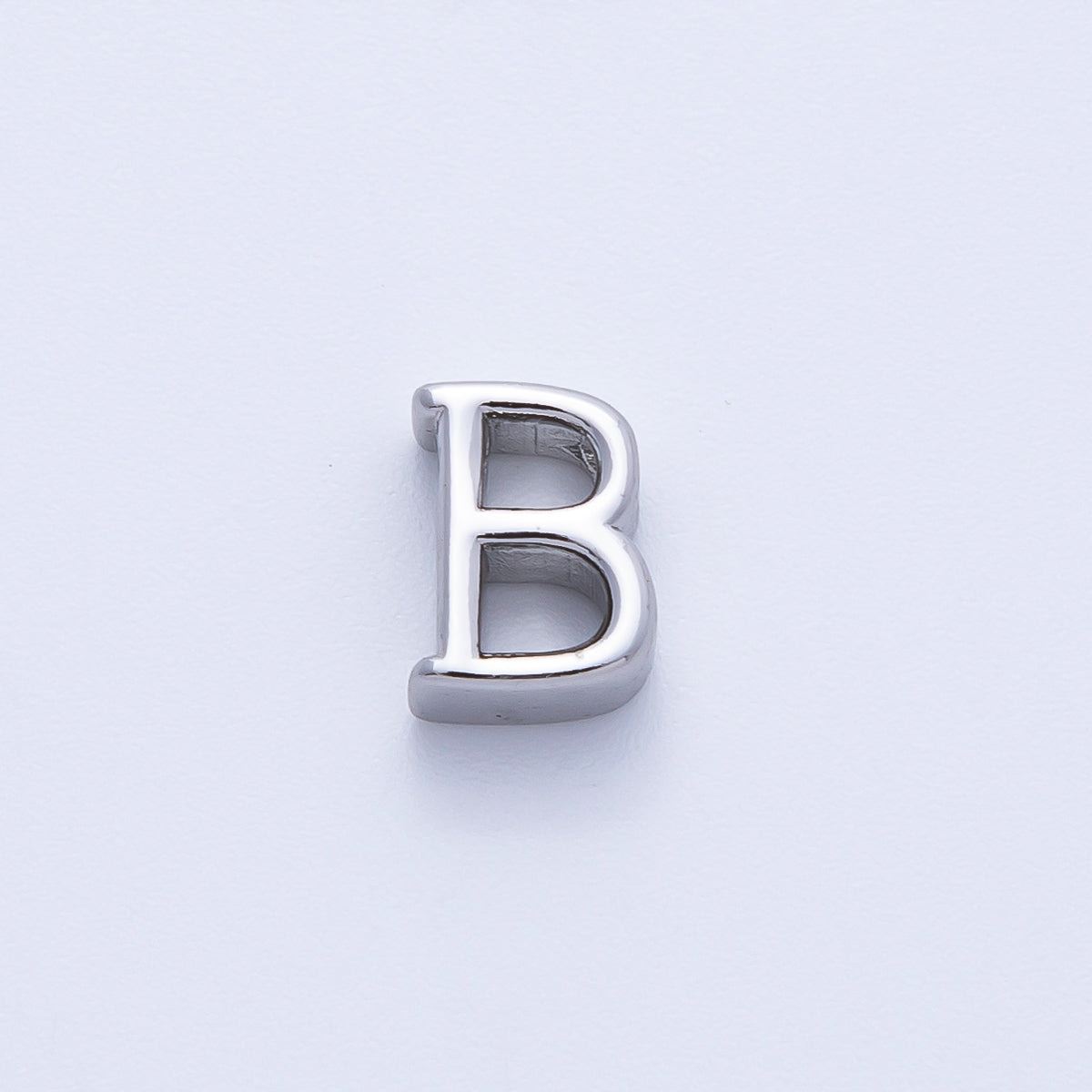 Rhodium Plated 8.5mm Minimalist Greek Initial Alphabet Letter Personalized Bead | AF248 - AF259