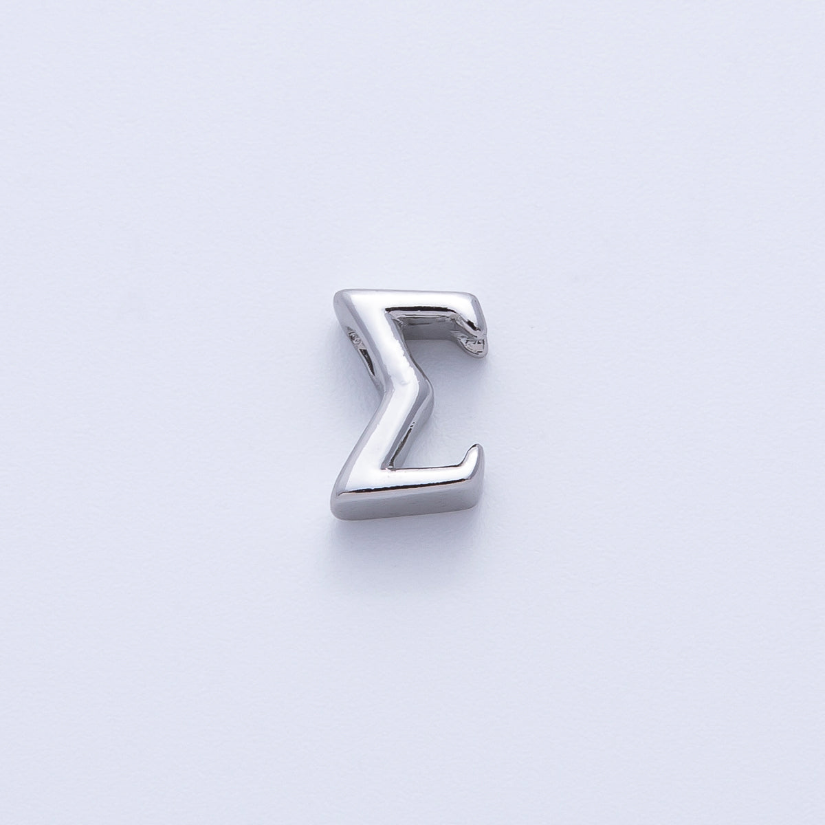Rhodium Plated 8.5mm Minimalist Greek Initial Alphabet Letter Personalized Bead | AF248 - AF259