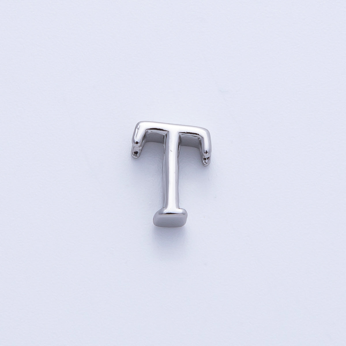 Rhodium Plated 8.5mm Minimalist Greek Initial Alphabet Letter Personalized Bead | AF248 - AF259