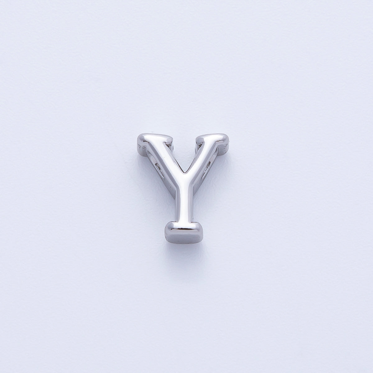 Rhodium Plated 8.5mm Minimalist Greek Initial Alphabet Letter Personalized Bead | AF248 - AF259