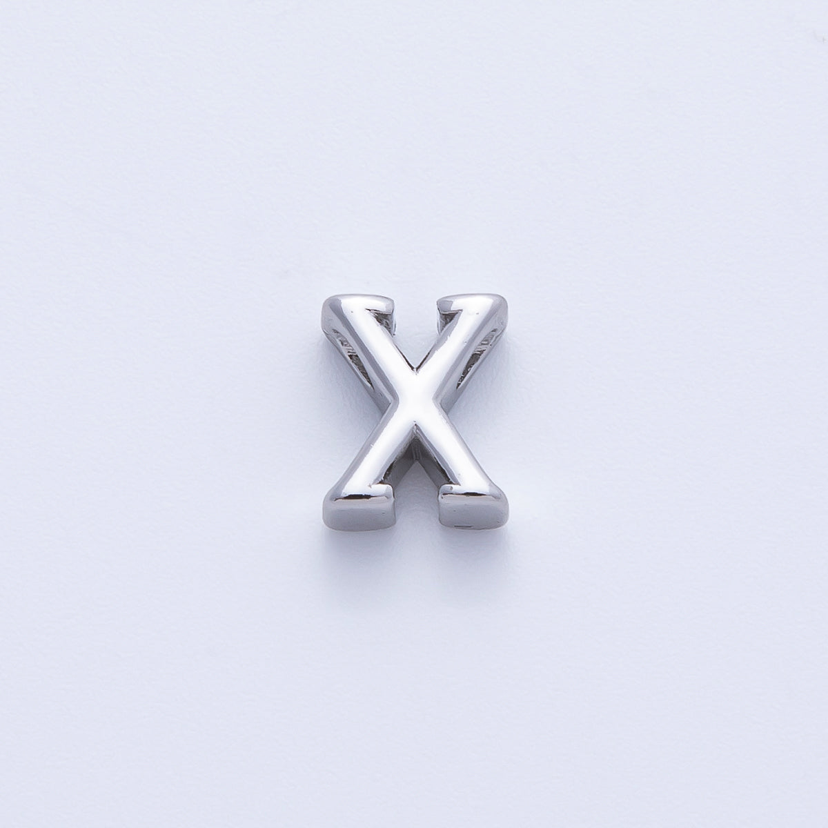 Rhodium Plated 8.5mm Minimalist Greek Initial Alphabet Letter Personalized Bead | AF248 - AF259
