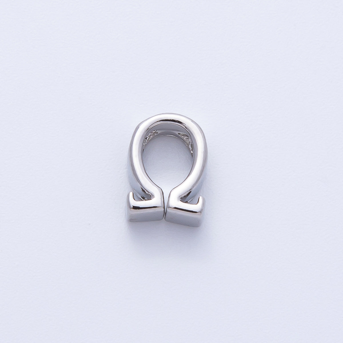 Rhodium Plated 8.5mm Minimalist Greek Initial Alphabet Letter Personalized Bead | AF248 - AF259