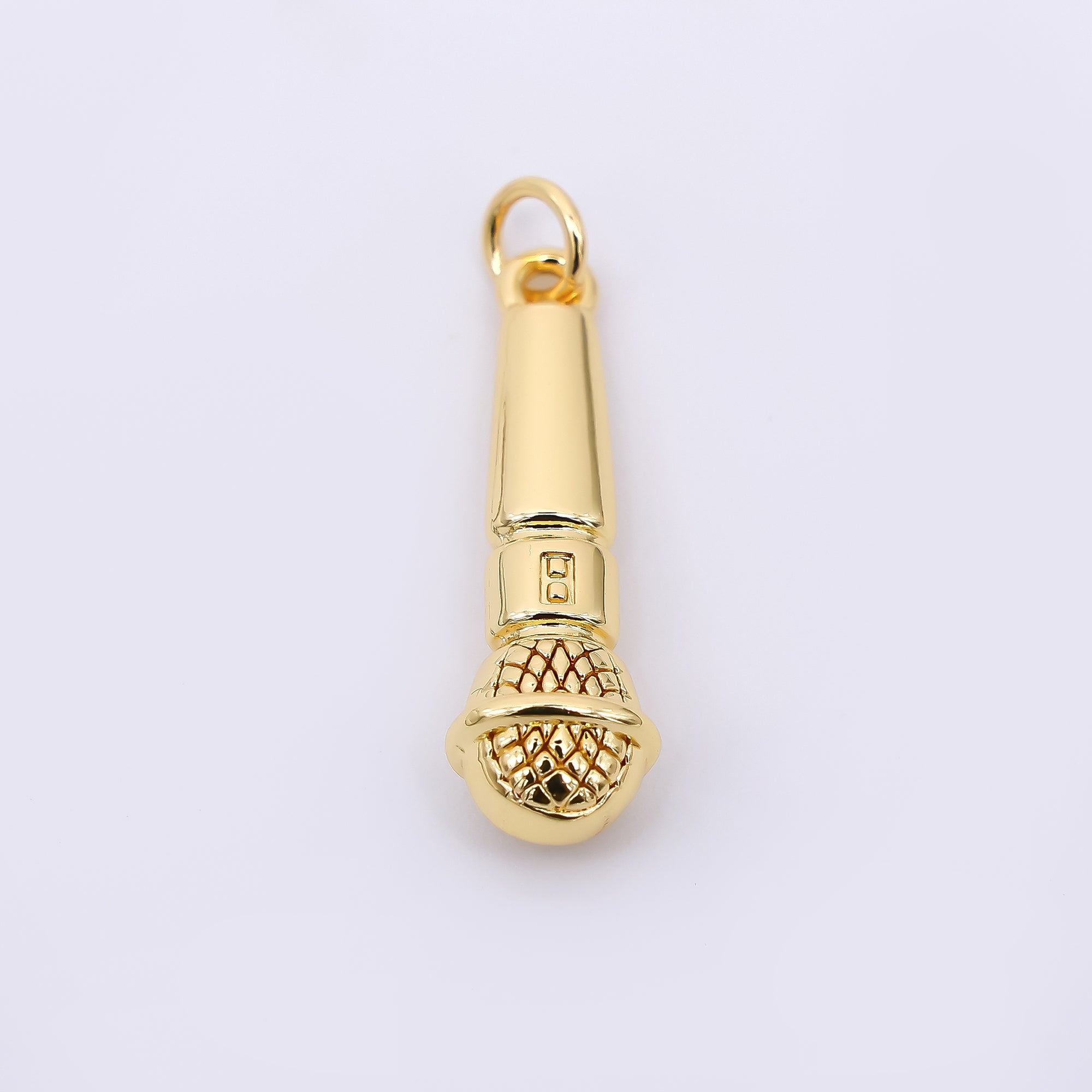 24K Gold Filled 24mm Karaoke Sing-A-Long Microphone Charm | AF-520