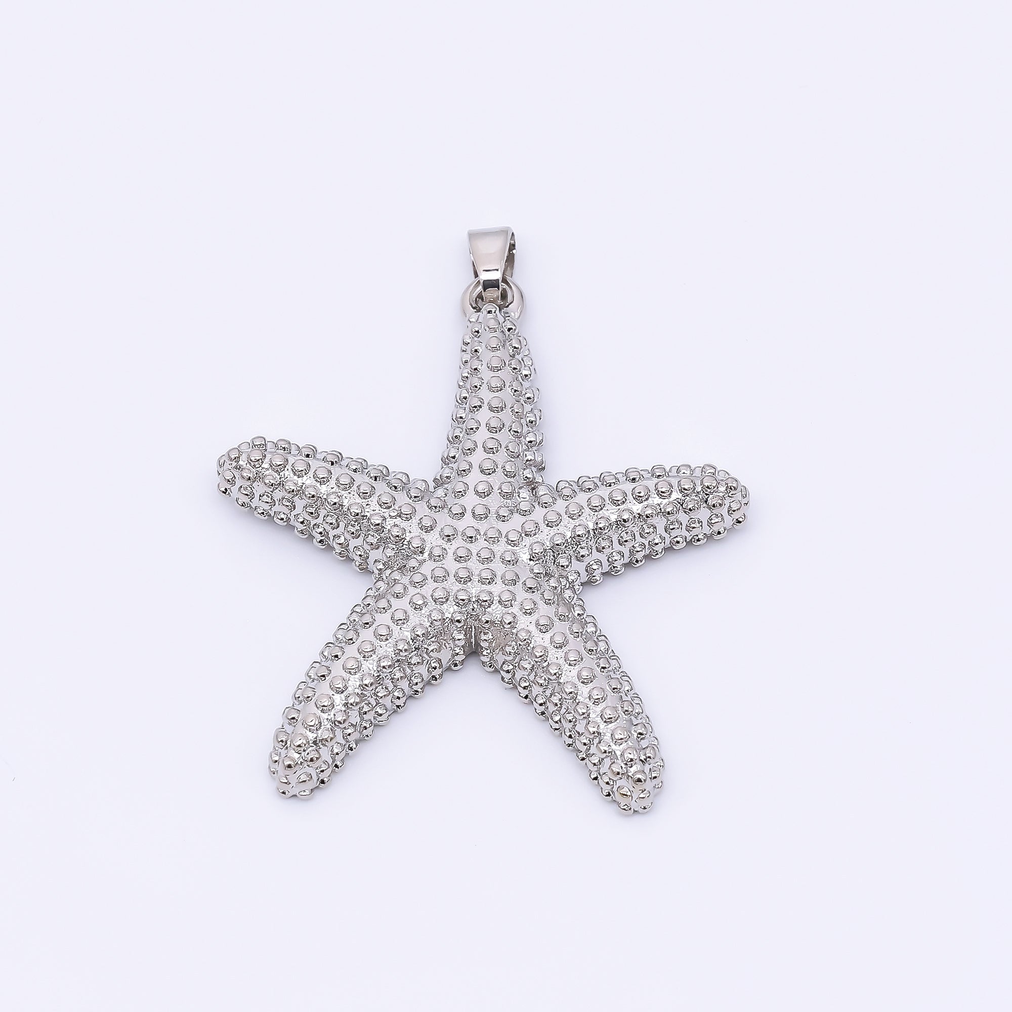 24K Gold Filled 37mm Dotted Sea Starfish Animal Charm | AH-532