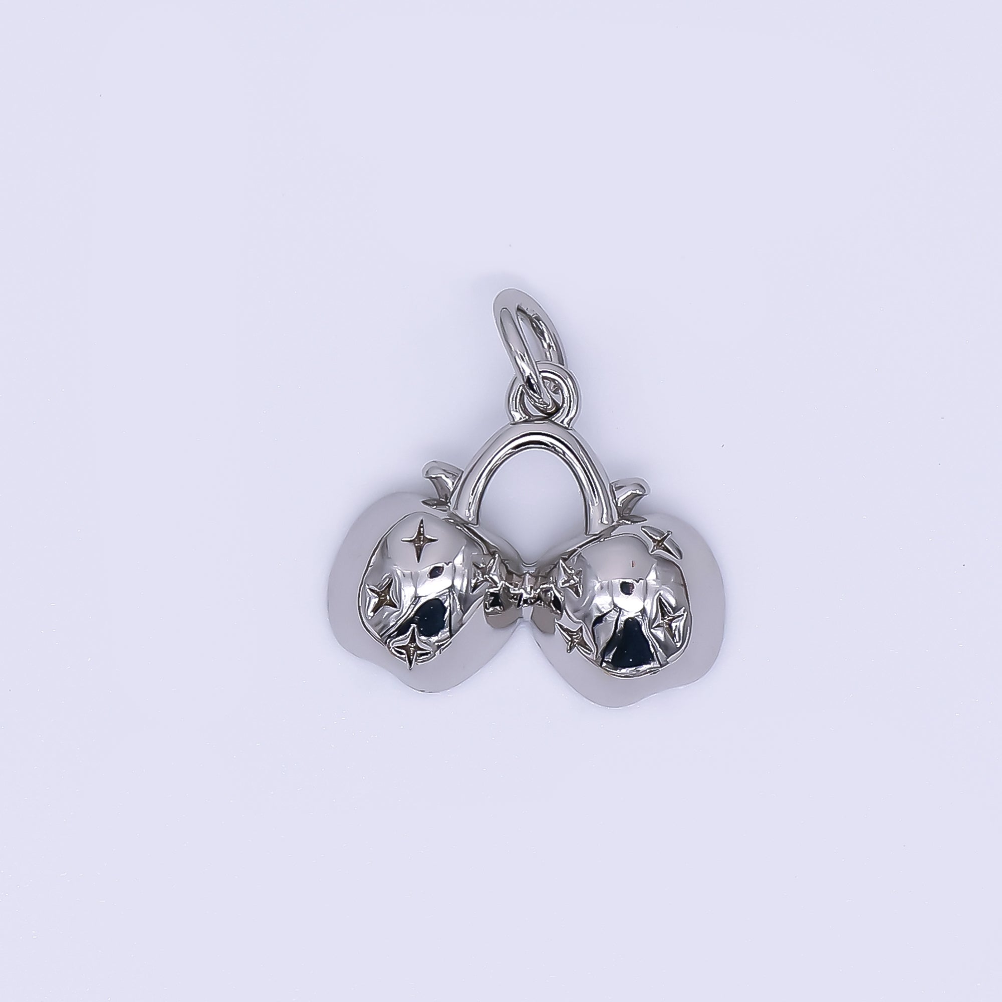 24K Gold Filled 13mm Apple Twin Fruit Charm in Gold & Silver | AH-553